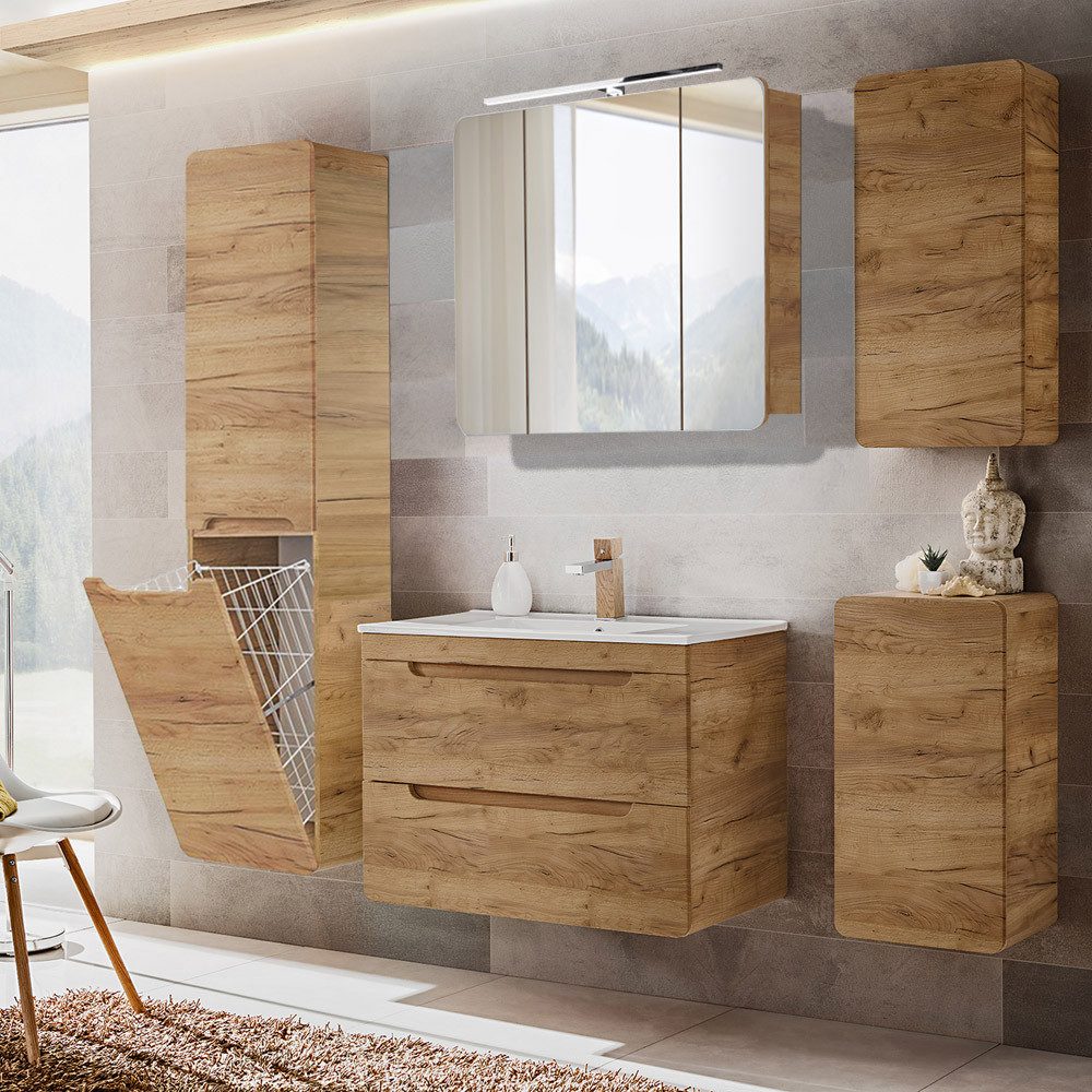 Lomadox Badmöbel-Set LUTON-56-CRAFT, (Spar-Set, 5-St), Bademöbel Komplett S günstig online kaufen