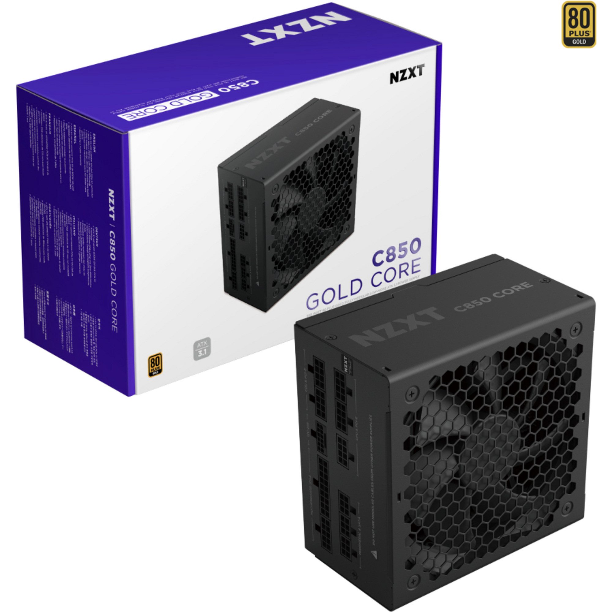 NZXT NZXT C850 GOLD CORE, PC-Netzteil, (1x 12-Pin High PC-Netzteil