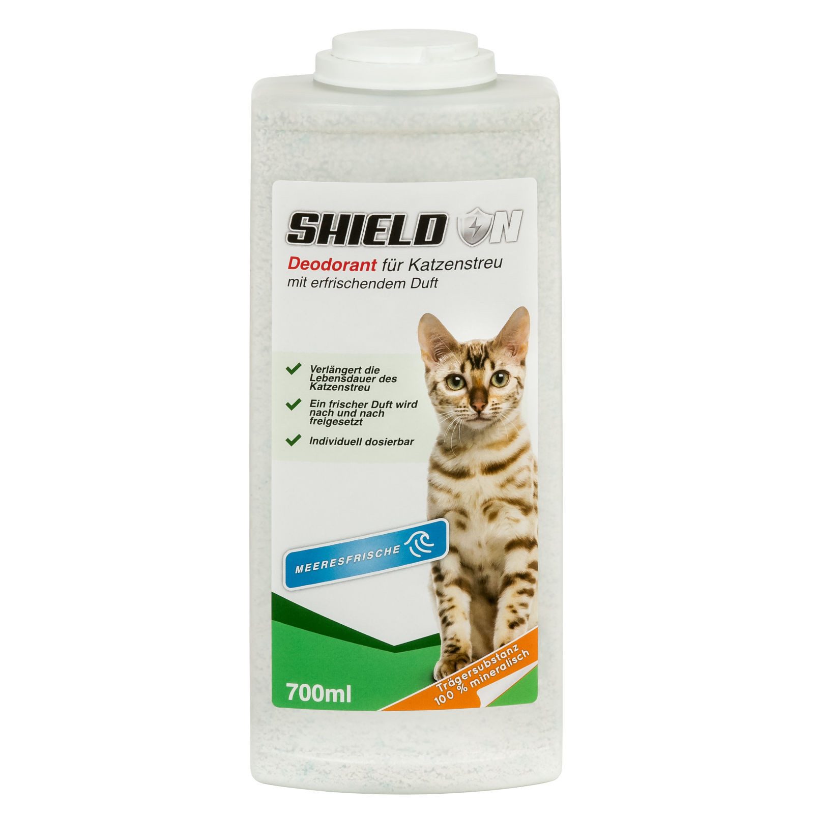 Shield On Geruchsentferner Deodorant für Katzenstreu - 700 ml, Geruchsentferner