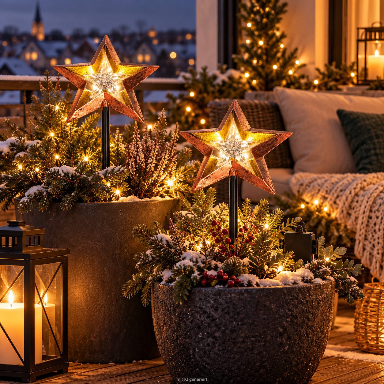 Weltbild Gartenstecker LED Gartenstecker Shiny Stars 2er-Set Sternenlicht Gartenbeleuchtung Deko Außenbeleuchtung Lichterdeko Adventsdeko Weihnachtsdeko