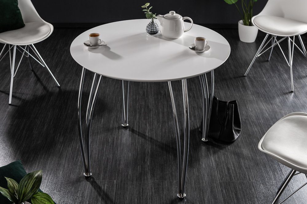 riess-ambiente Esstisch »ARRONDI 90cm weiß / chrom«, Bistrotisch · rund ·  Chrom · Modern Design online kaufen | OTTO