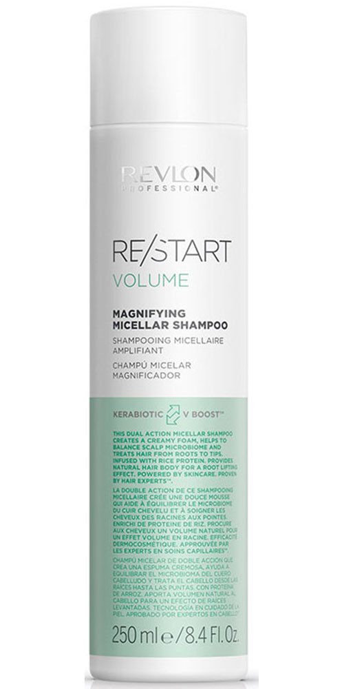 REVLON PROFESSIONAL Haarshampoo Re/Start VOLUME Magnifying Micellar Shampoo 250 ml, Langanhaltender Lifting-Effekt und strahlender Glanz für feines Haar.