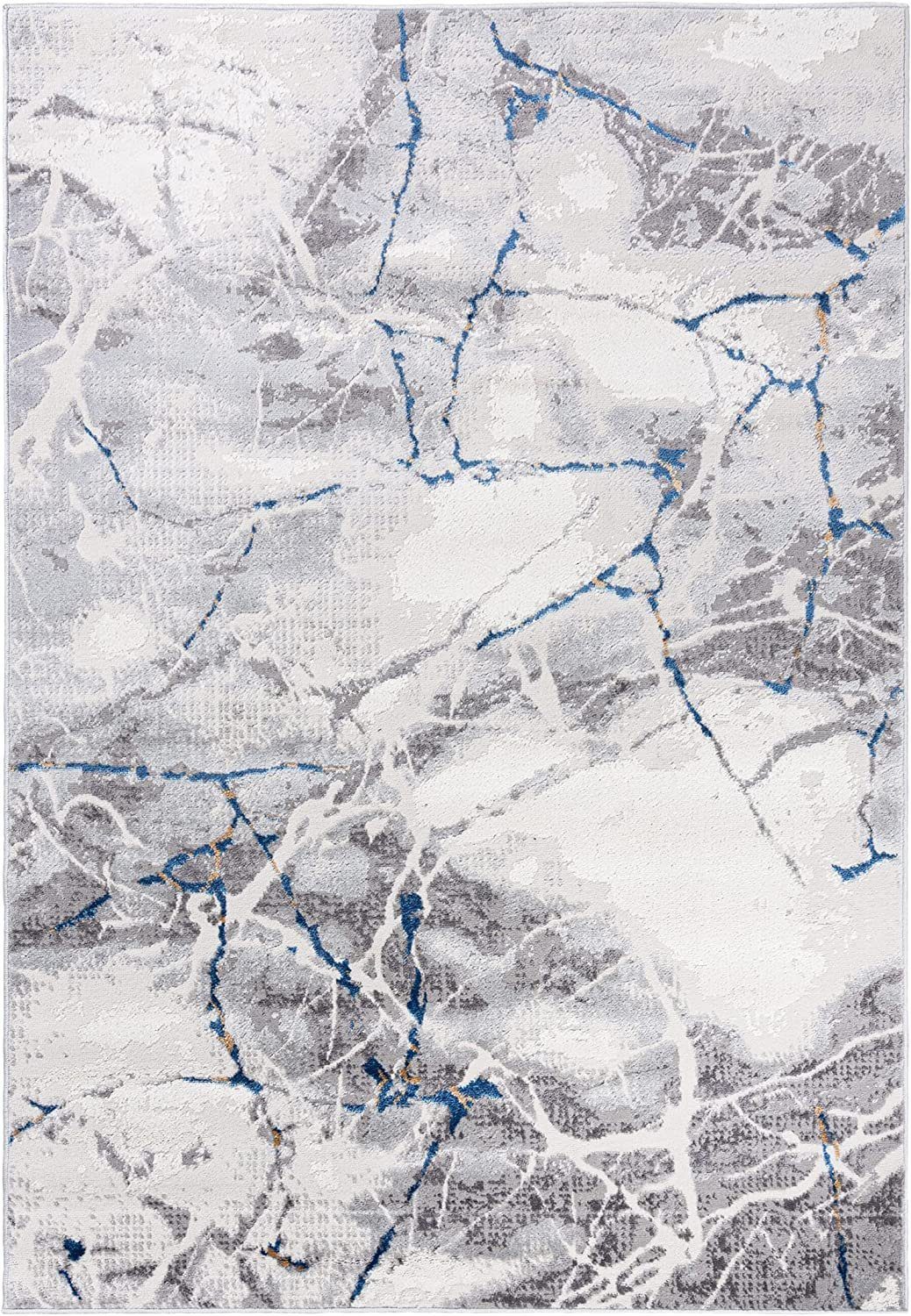 Teppich DY-PORTLAND-ABSTRACT, Mazovia, 80x150, Abstraktes, Vintage, Kurzflor, Gemustert Grau-Blau2