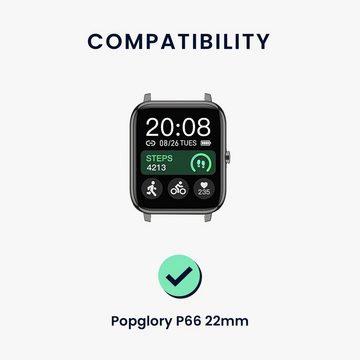 kwmobile Uhrenarmband 2x Sportarmband für Popglory P66 22mm, Armband TPU Silikon Set Fitnesstracker