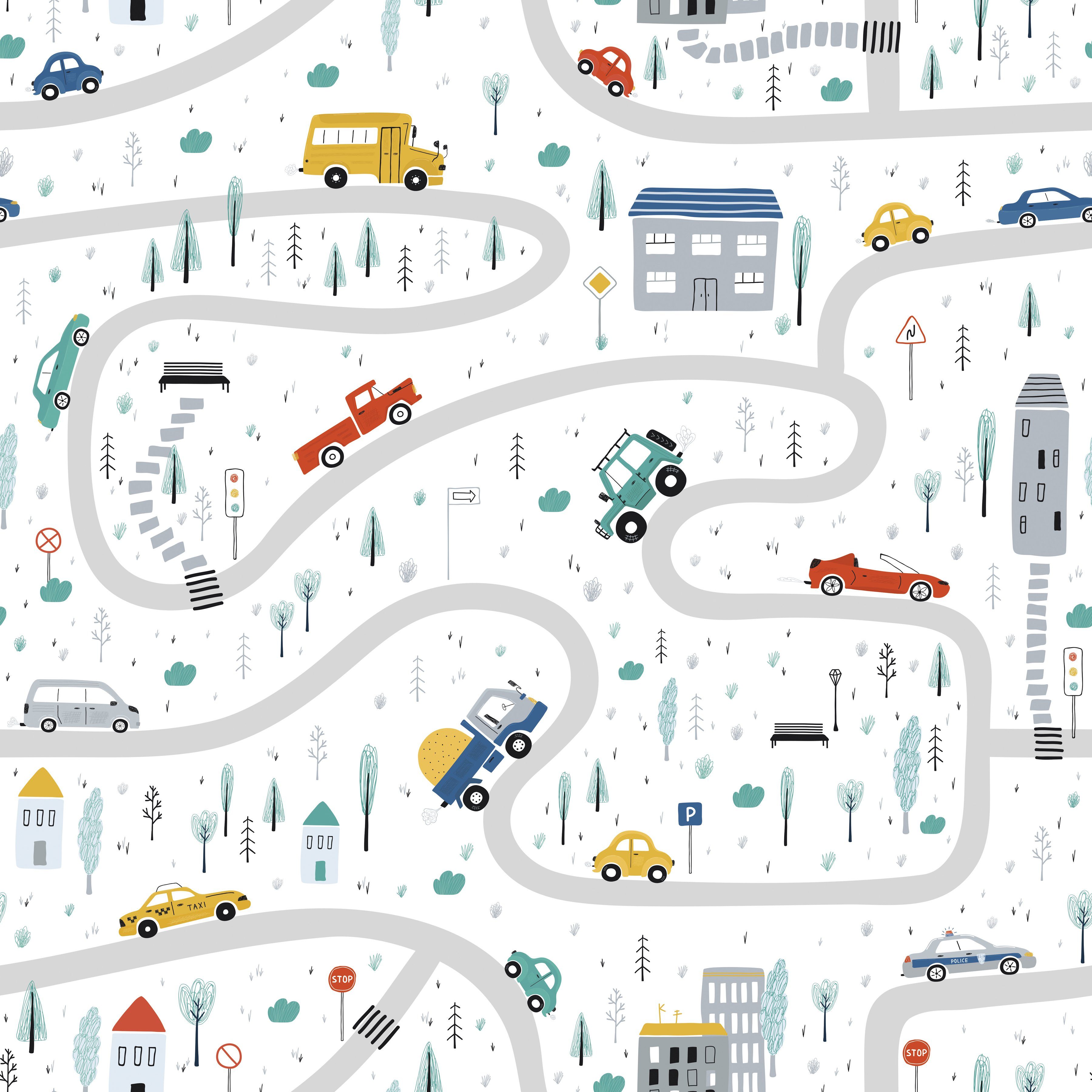 Marburg Kindertapete, Auto, matt, (1 St), günstig online kaufen