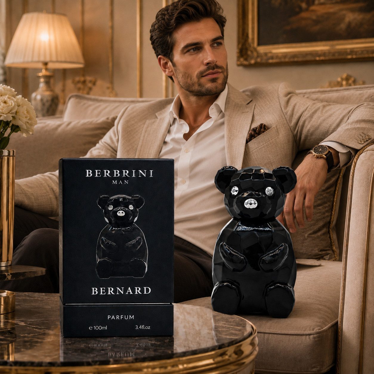 BERBRINI Eau de Parfum Bernard Man Luxus Herrenduft, Blumig, Würzig, Holzig, e100 ml, Hergestellt in UK, Luxuriöser Herrenduft, Langanhaltend