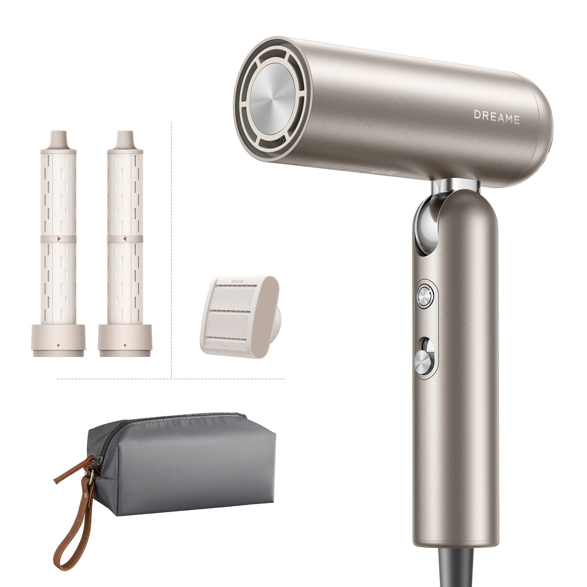 Dreame Haartrockner Pocket Neo Hochgeschwindigkeits-Haartrockner, 1300 W, Kompakt & klappbar, vielseitige Aufsätze, 110.000 U/min