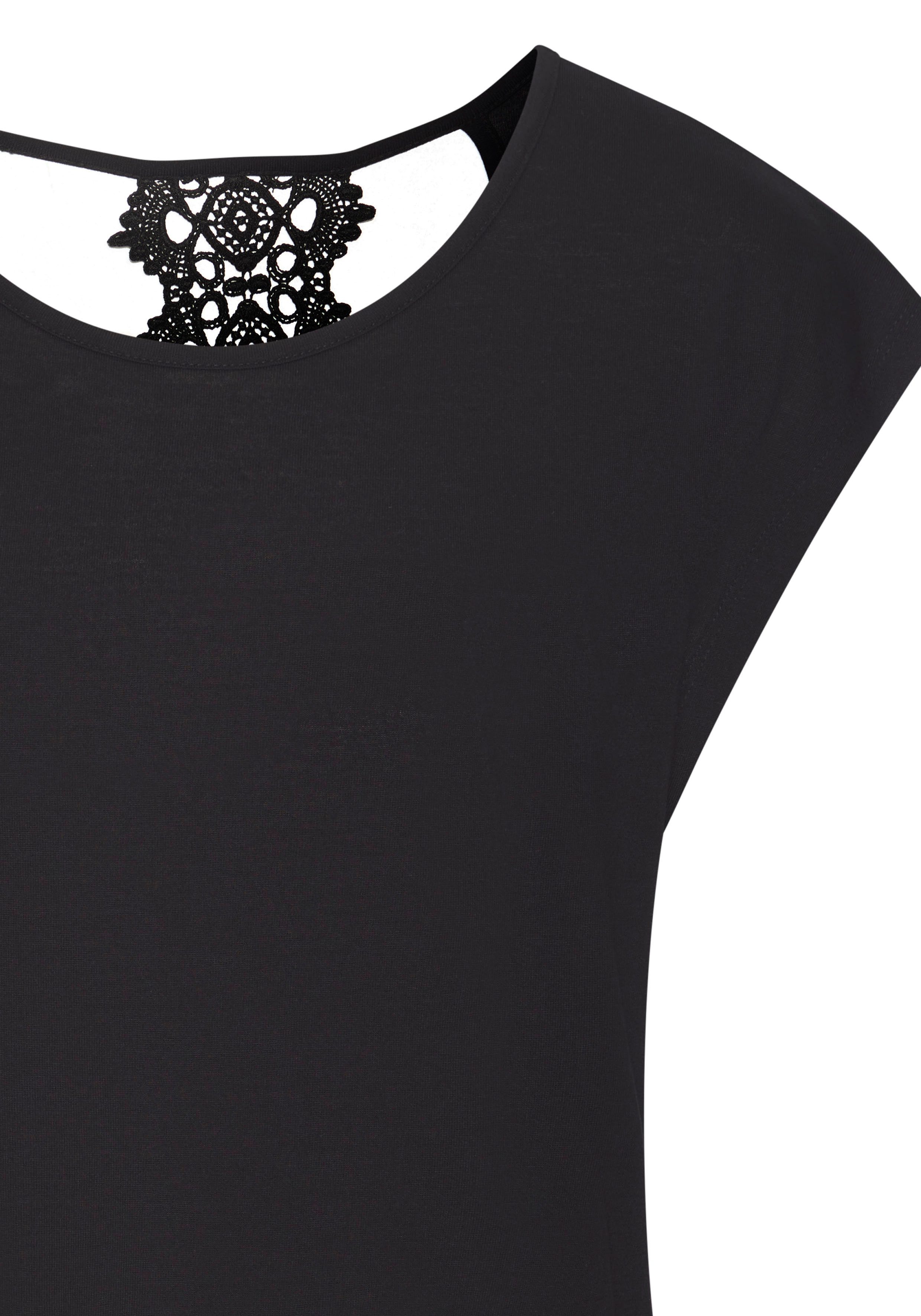 LASCANA Kurzarmshirt mit Spitzendetail im Rücken, bequemes T-Shirt aus Jersey – Bild 4 von 5