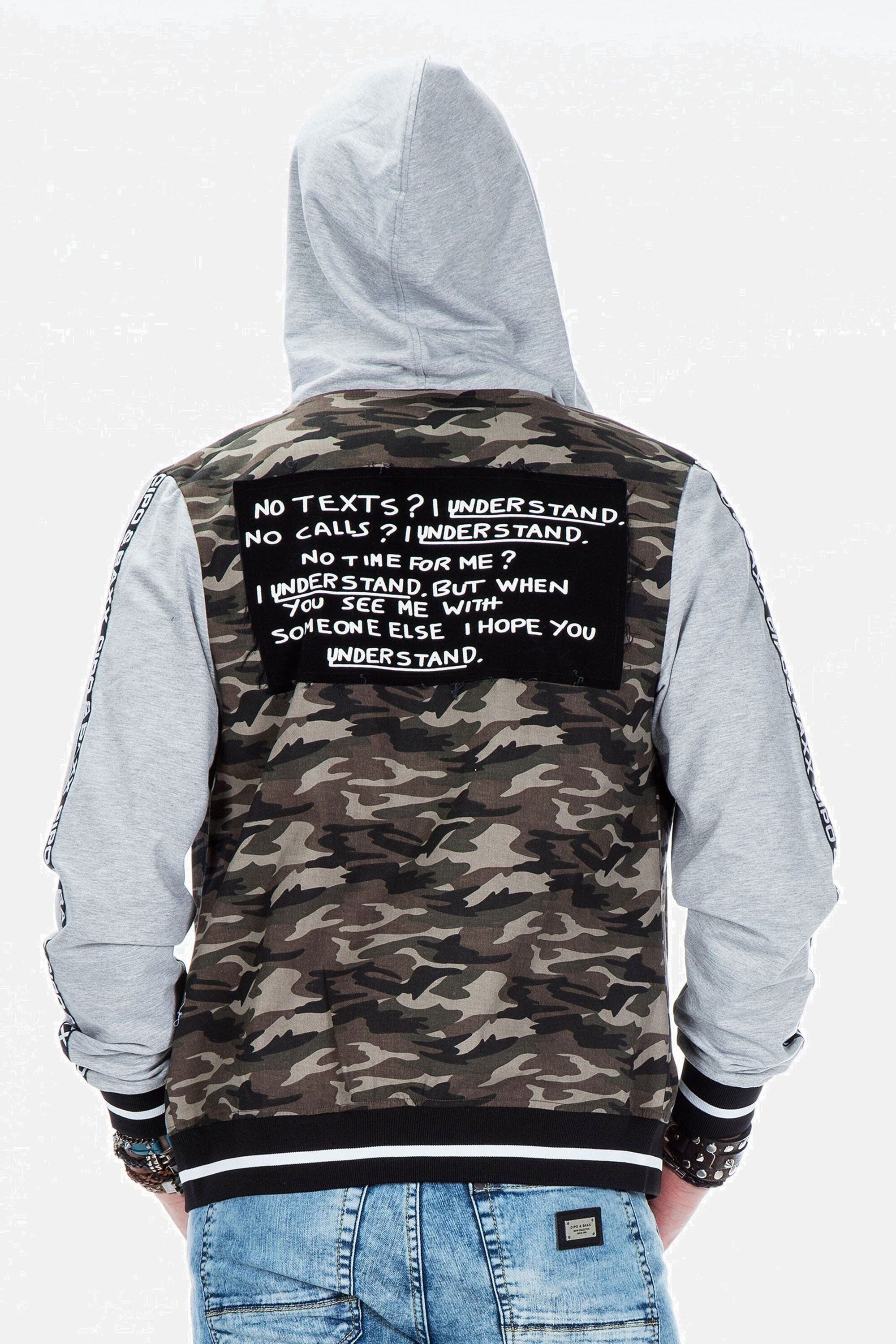 Cipo & Baxx Outdoorjacke Jacke Statement-Applikation auf dem Rücken, CJ-215 günstig online kaufen