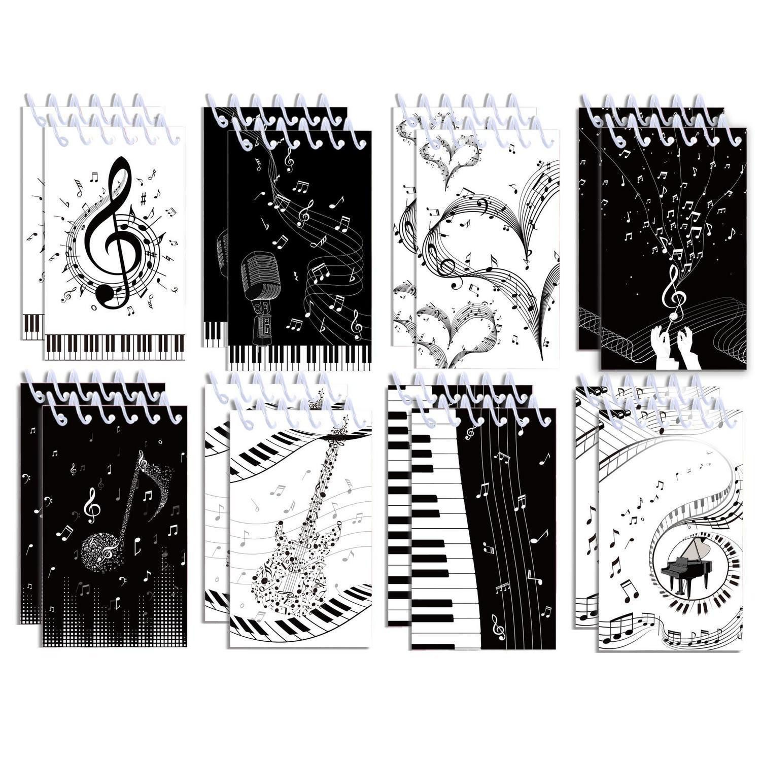 LuxusKollektion Notizbuch Mini Notizblöcke Musik Kinder 24er Set