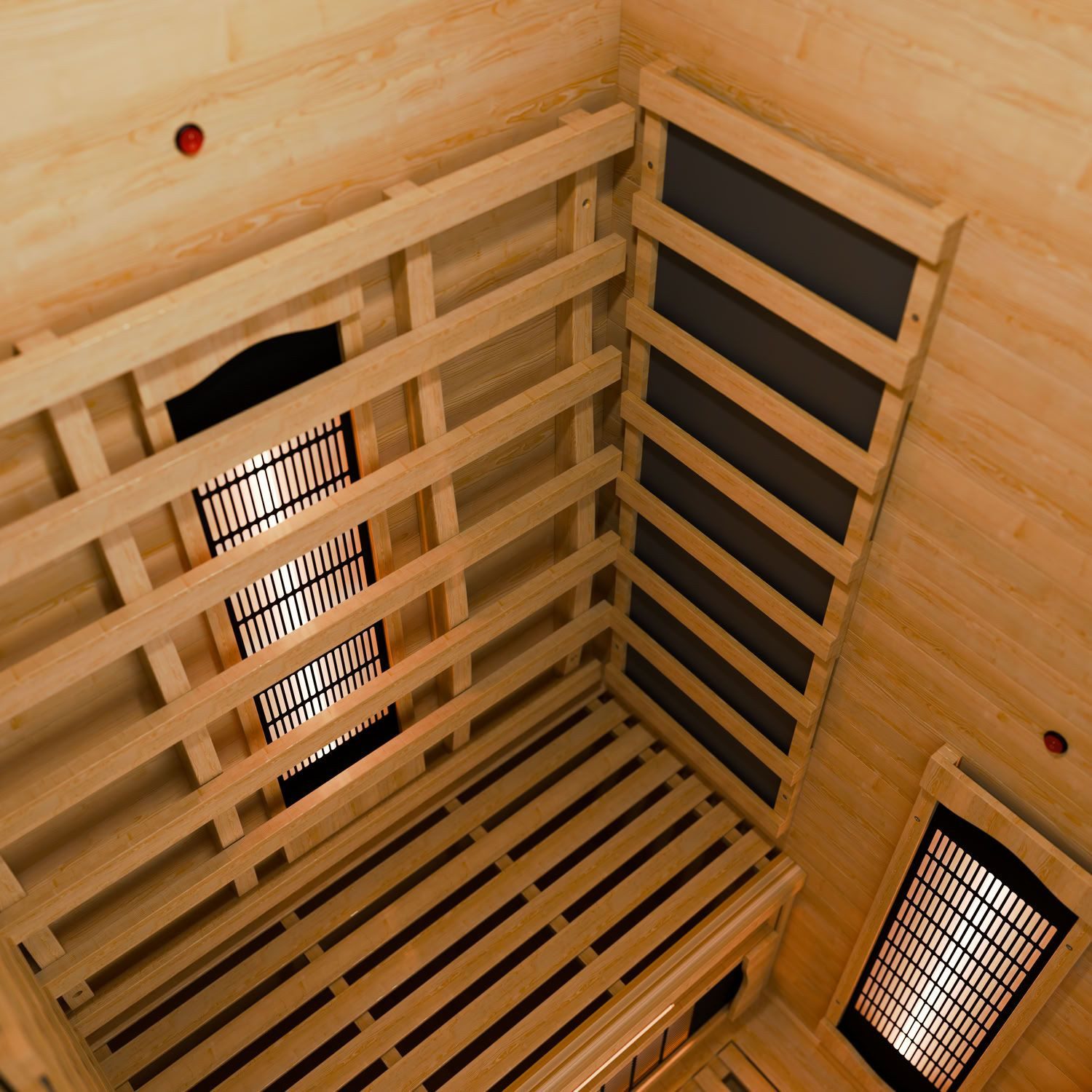 Artsauna Infrarotkabine Kiruna90 Dual Technologie, BxTxH: 90 x 90 x 190 cm, für 1 Personen, Hemlockholz, HiFi-System, Bluetooth, LED-Farblicht – Bild 3 von 5