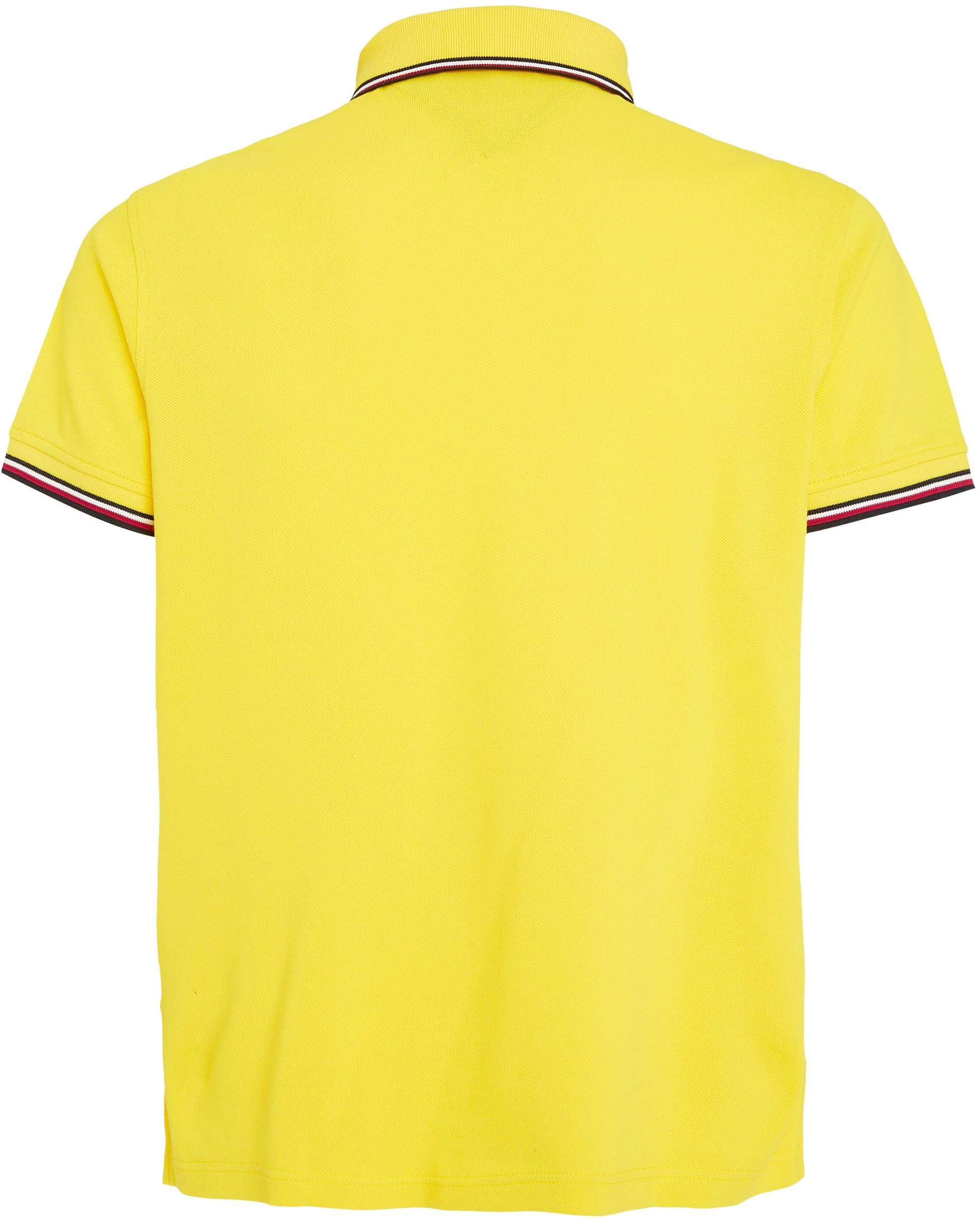Tommy Hilfiger Poloshirt yellow POLO TH-Farben SLIM 1985 TIPPED und mit Kragen an RWB Ärmel