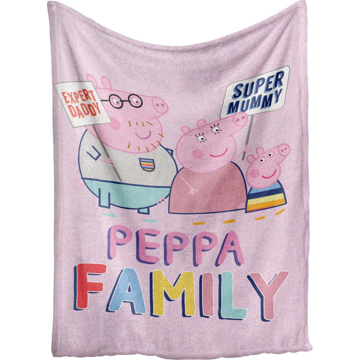 Kinderdecke Peppa & Family Mädchen, Peppa Pig, Kuscheldecke, Kinderdecke, Babydecke, Wohndecke, Schmusedecke