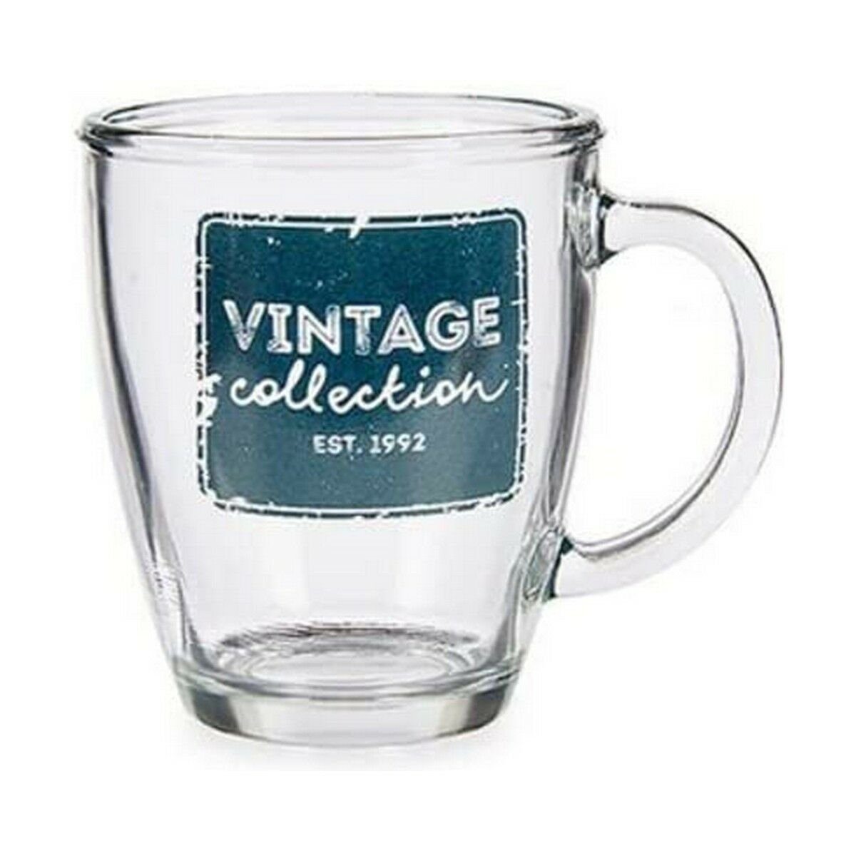 Stück Glas ml Becher Glas Vivalto Vintage Durchsichtig Henkelbecher 320 Kaffeepot, 6
