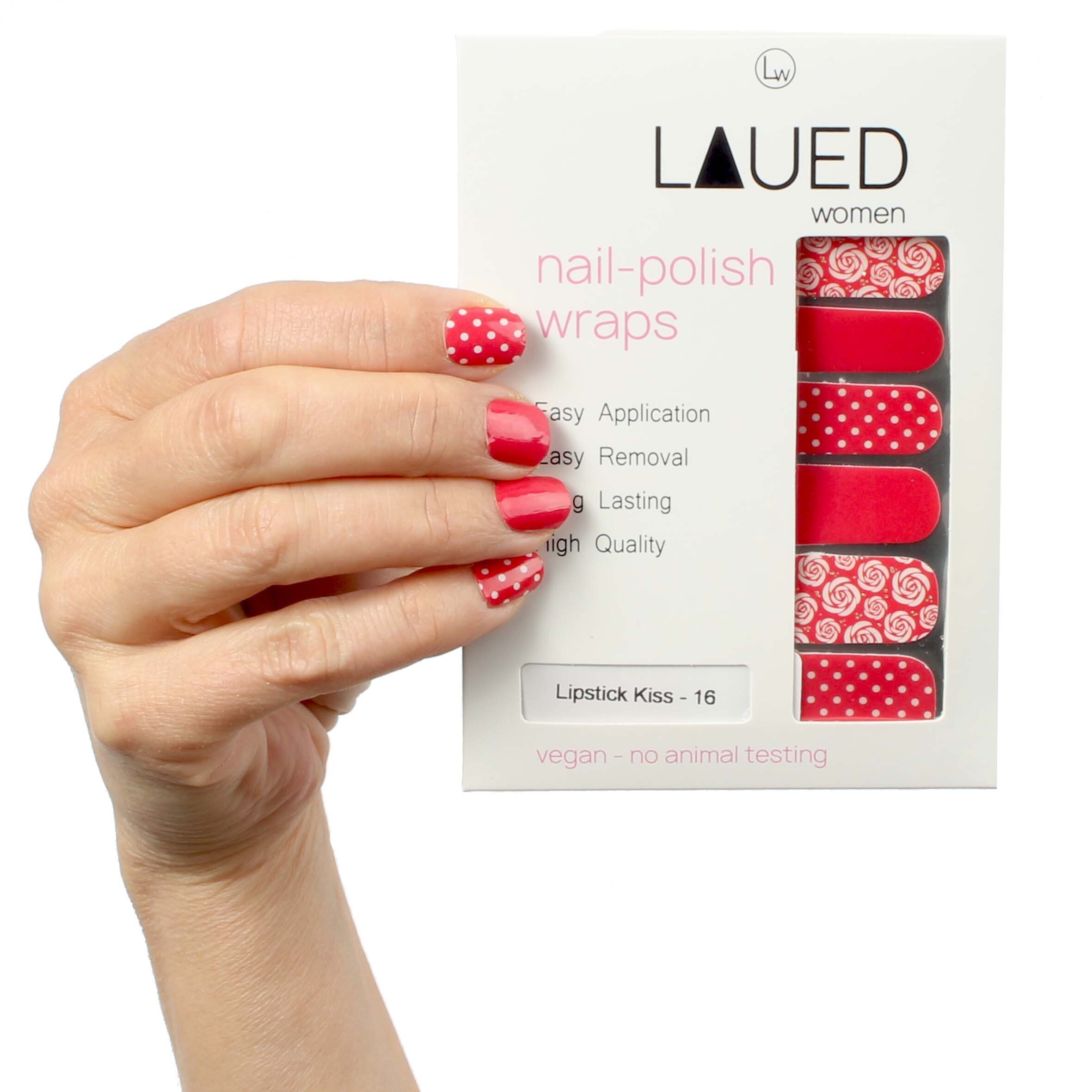 LAUED Nagellack solid red, aus zertifizierter Produktion (SGS / SEDEX) und Material (FSC) Lipstick Kiss