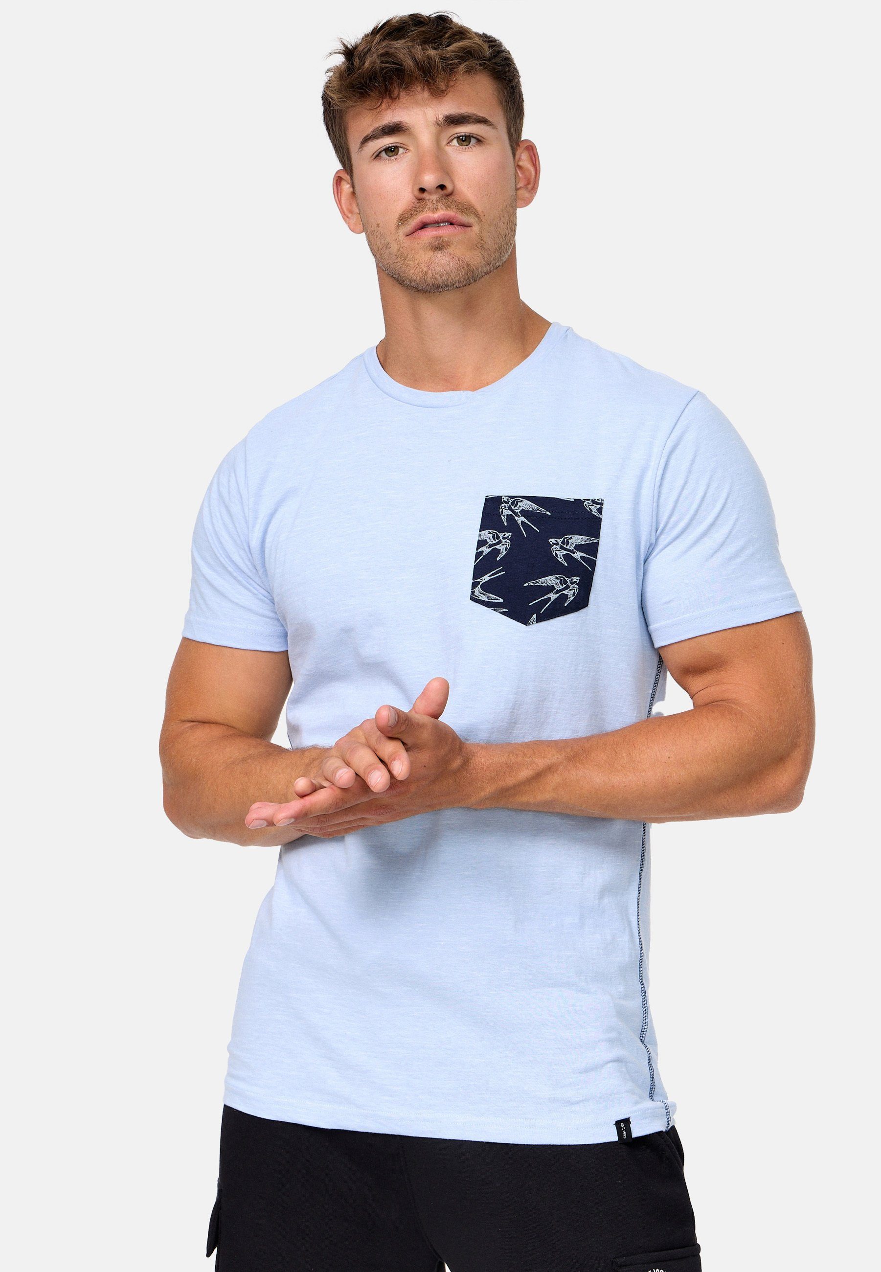 Indicode T-Shirt Blaine Hellblau