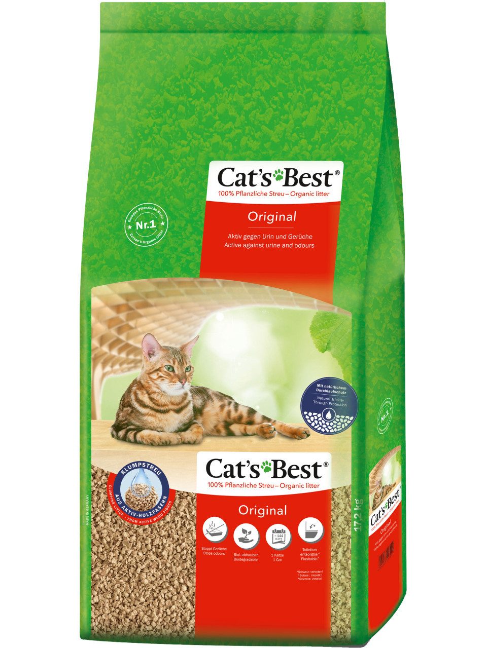CAT Katzentoilette Cats Best Katzenstreu Öko Plus 40 L