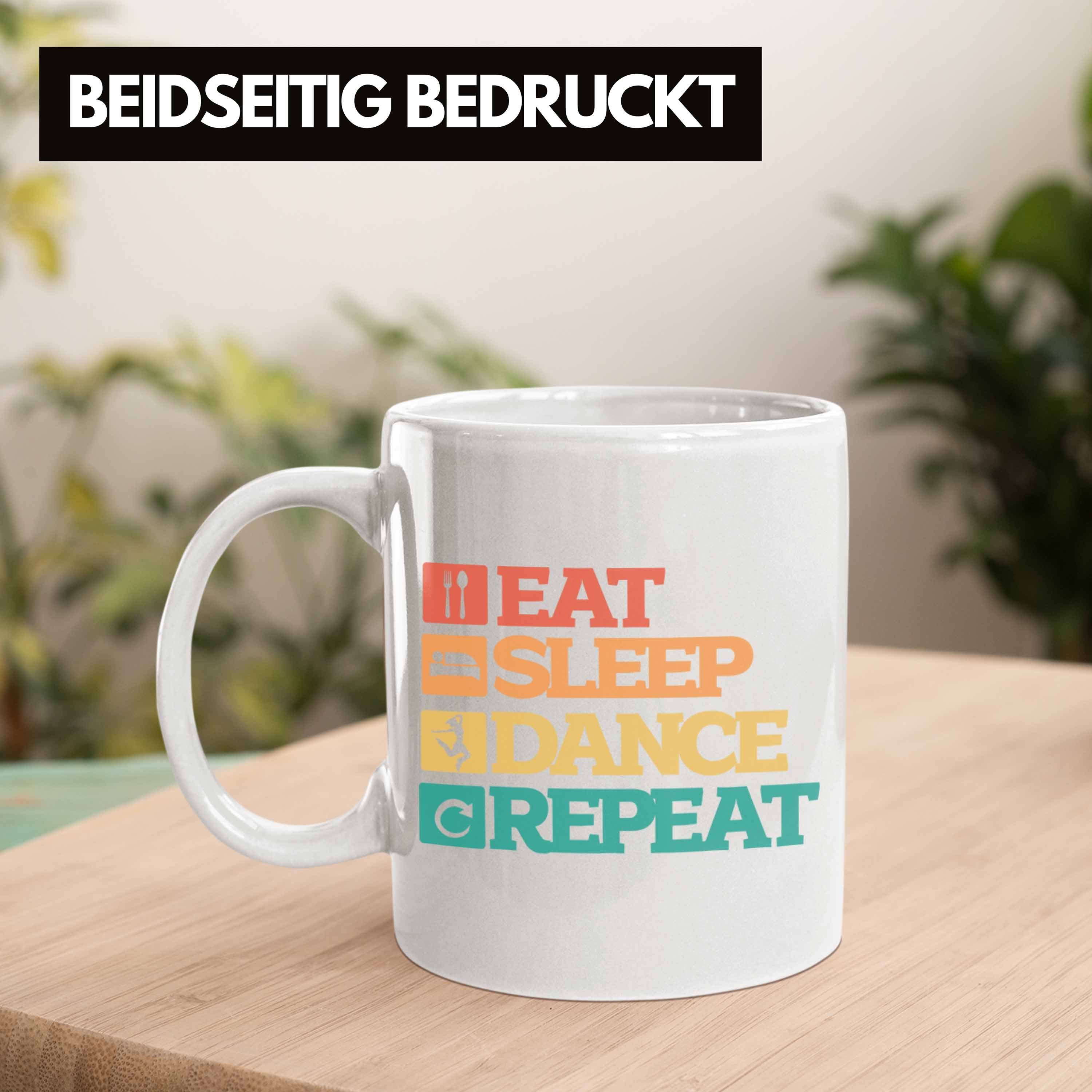 Weiss Tanzbegeisterte Tasse Tänzer Geschenk Tasse Grafik Tanzlehrer für Trendation Lustige E