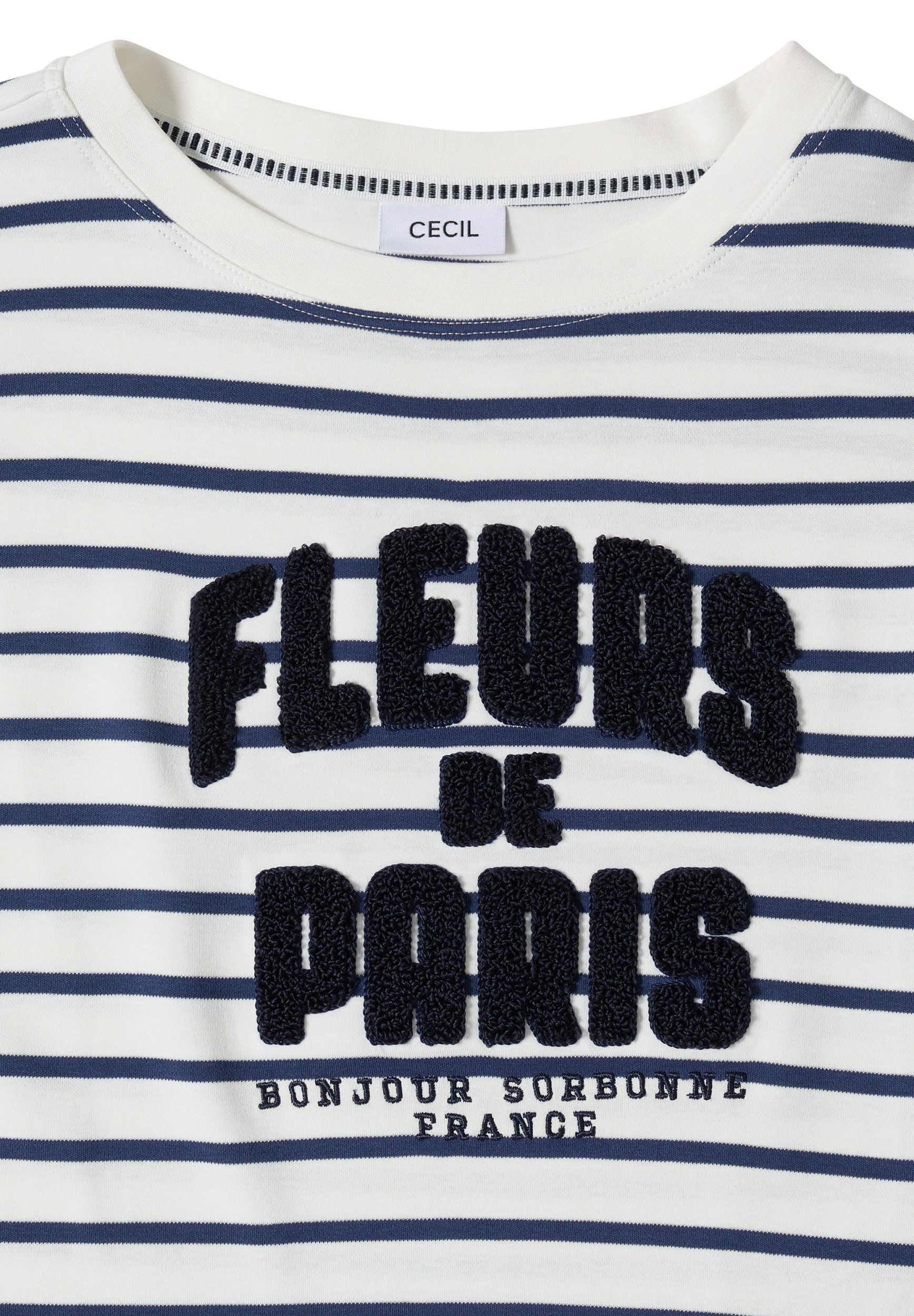 CECIL Langarmshirt TOS Striped Fleurs FP Shirt - Shirt mit 3/4-Ärmel - gest günstig online kaufen