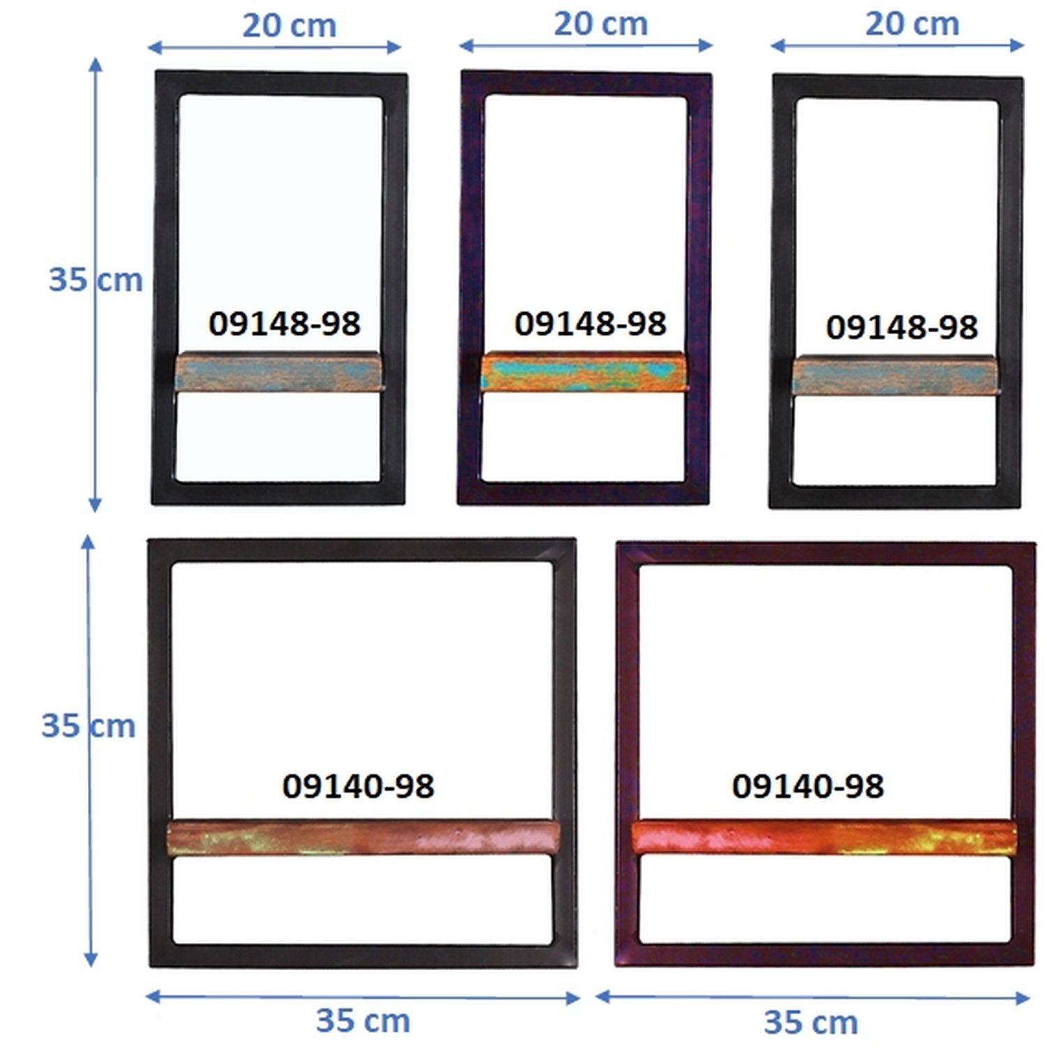 75 Altholz TPFLiving cm, Produktlinie: Hängeregal schwarz, cm, 75 toller cm 25 Alaska Höhe: angesagten Wandregale Chic und - Anchorage - im Shabby Breite: Materialmix aus Tiefe: - bunt, Altmetall,