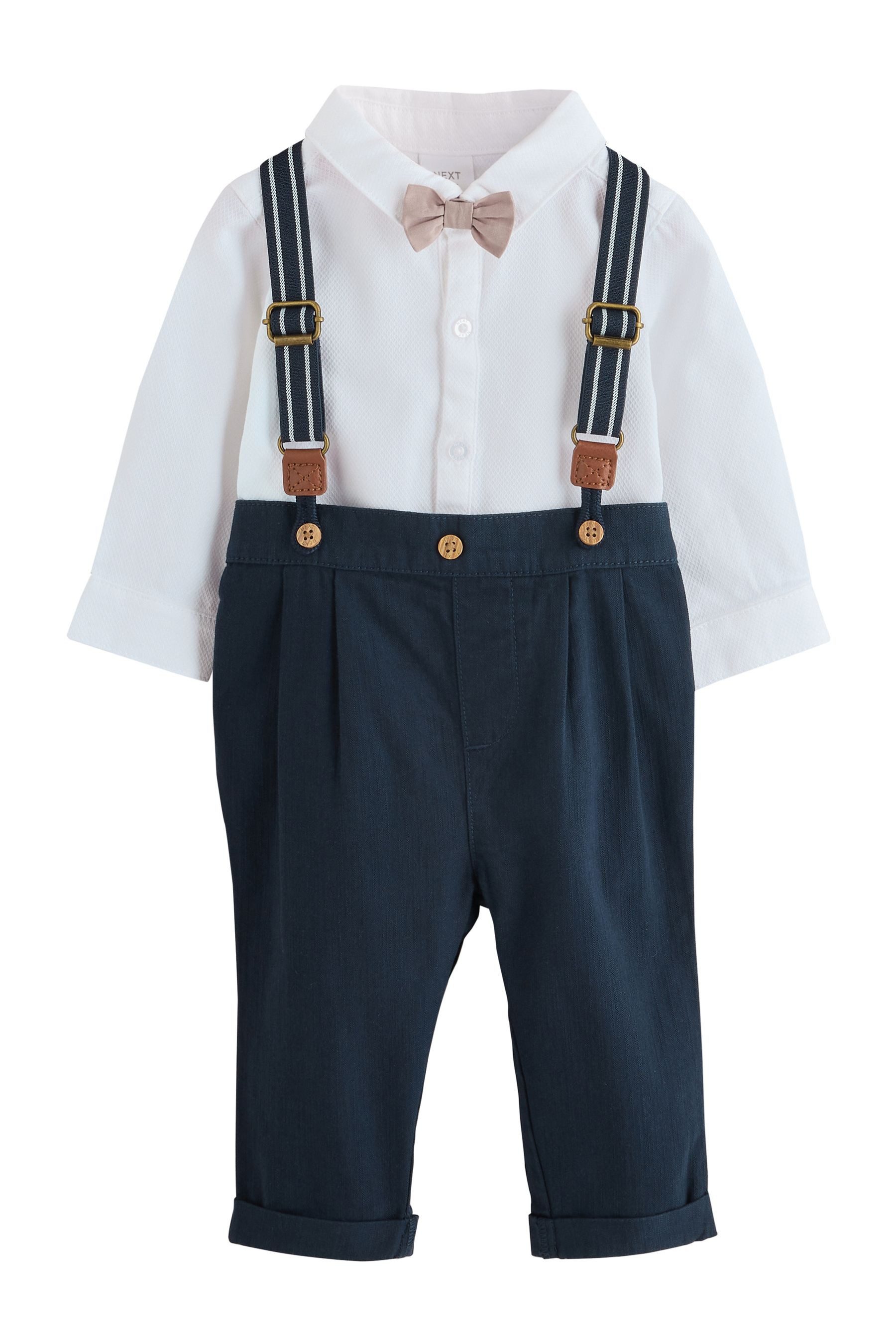 Next Hemd & Hose Baby Hemd, Hose und Hosenträger, 4er-Set (3-tlg)
