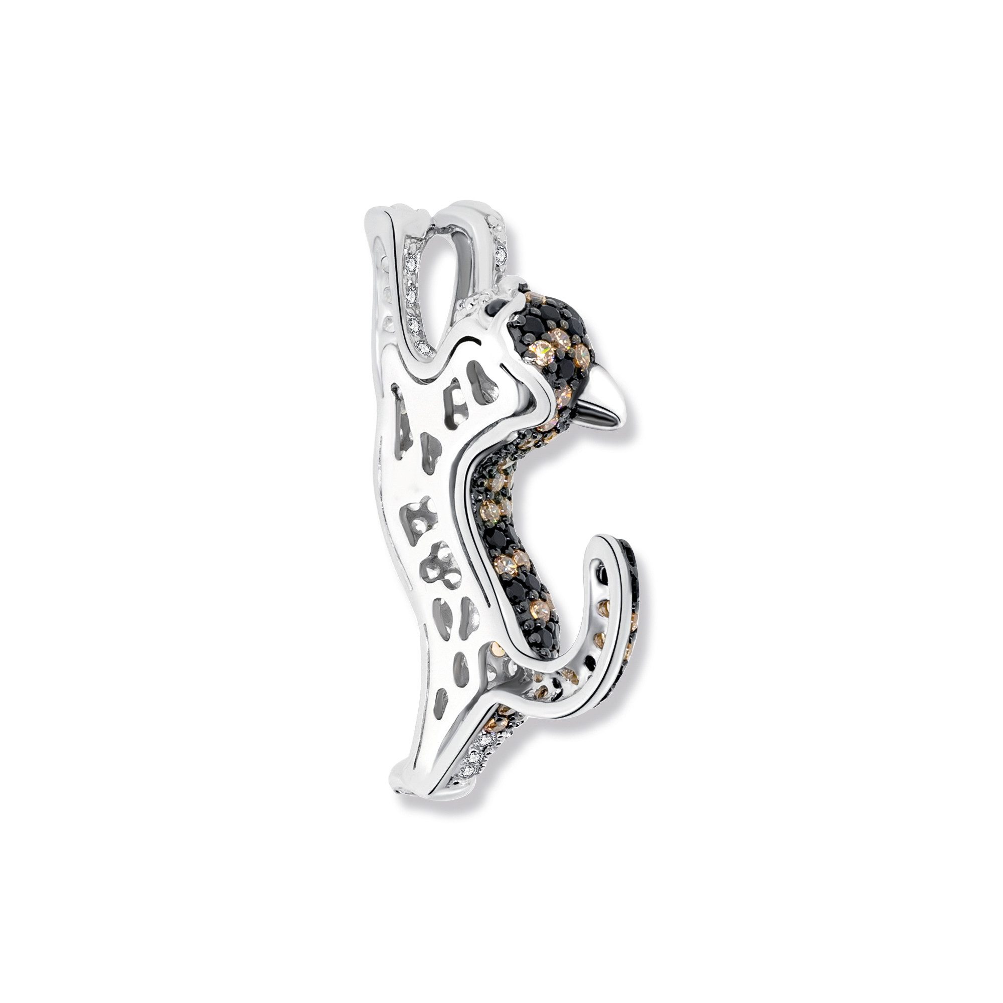 Seinerzeit FLORA & FAUNA Kettenanhänger Yang Katzen Anhänger (1-tlg), Material: 925 Sterling Silber, rhodiniert, geschwärzt