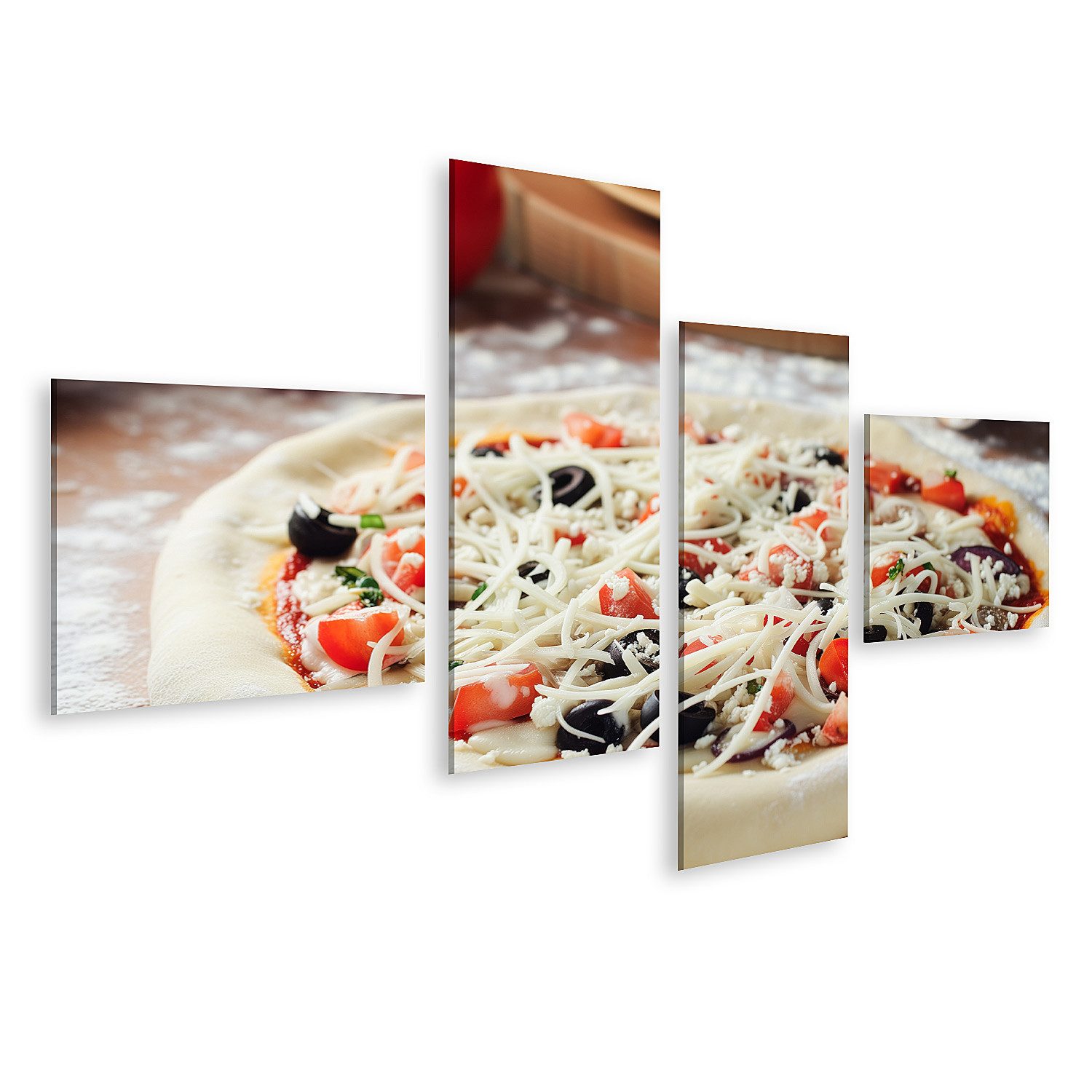 islandburner Leinwandbild Vorbereiteter Pizzateig