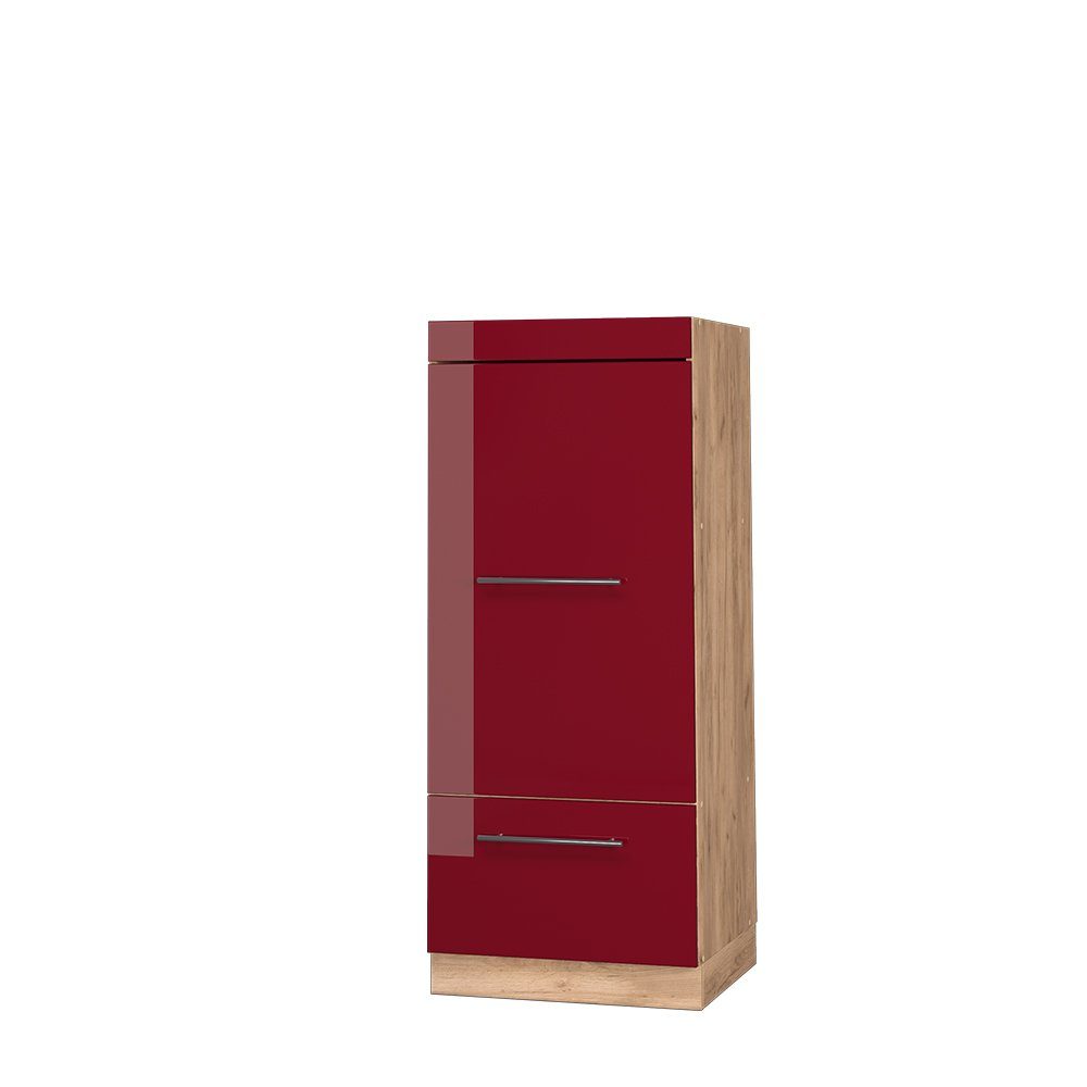 Vicco Mikrowellenschrank Fame-Line Weiß Hochglanz/Goldkraft Eiche 60 cm günstig online kaufen