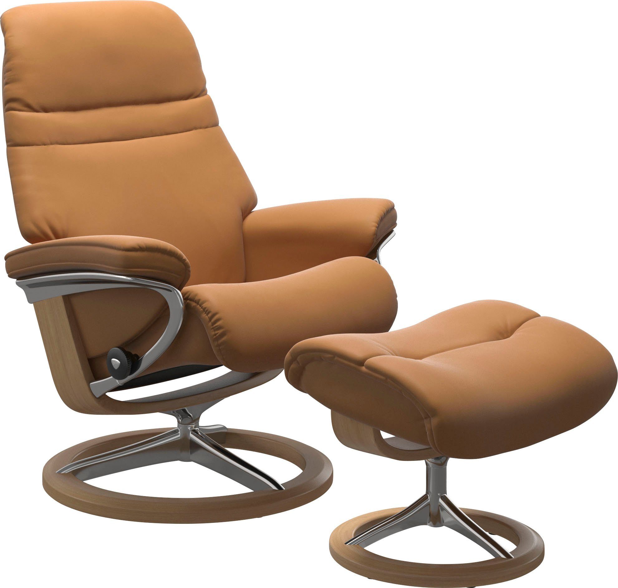 Stressless® Relaxsessel Sunrise (Set, Relaxsessel mit Hocker), mit Signature Base, Größe L, Gestell Eiche