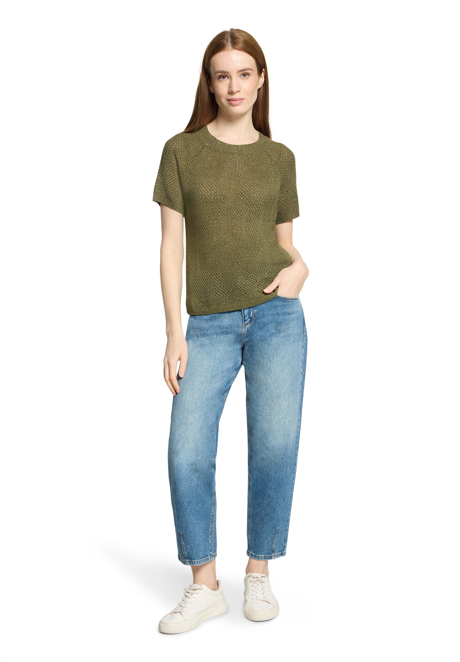 Cartoon Kurzarmshirt Damen mit Rundhalsausschnitt (1-tlg)