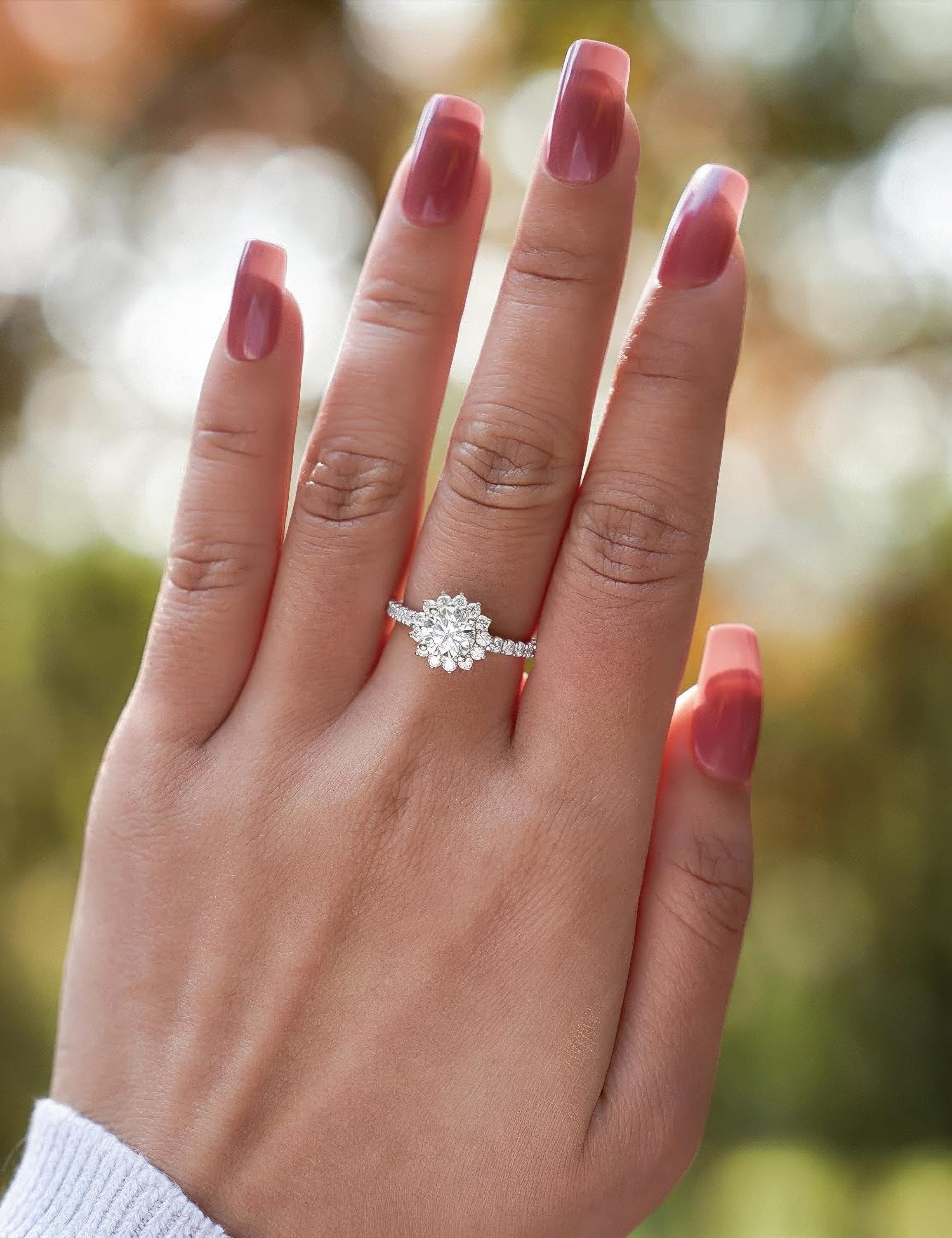 Jumpeak Diamantring damen ring, 1.5CT,E, vs1, engagement ring,goldener ring, Mit IGi-Zertifikat, Brillantschliff, labordiamant, geschenk für frau