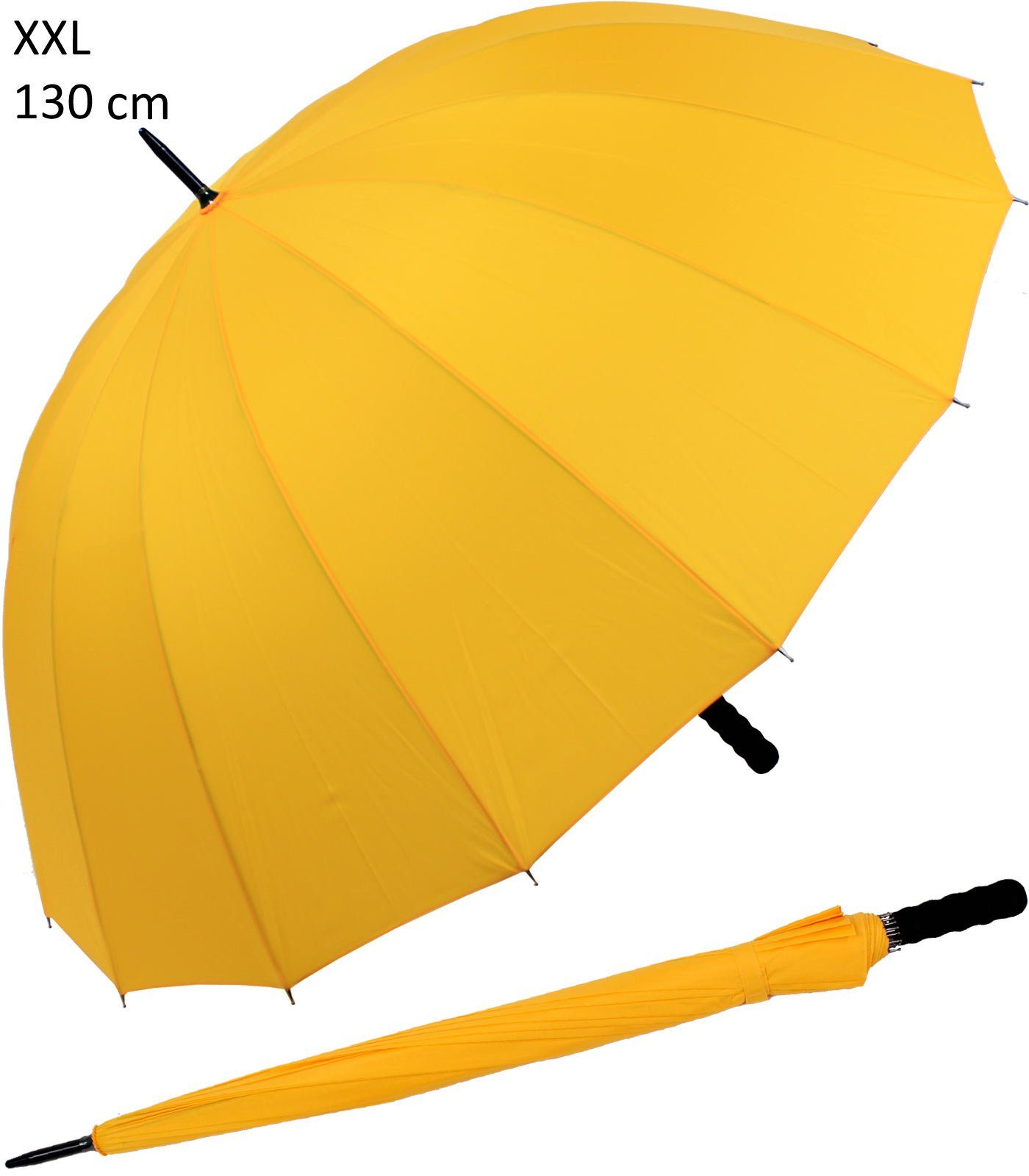 iX-brella Stockregenschirm XXL 130 cm Durchmesser Golf-Partnerschirm, 16-teiliges Dach, mit leichtem Fiberglasgestell