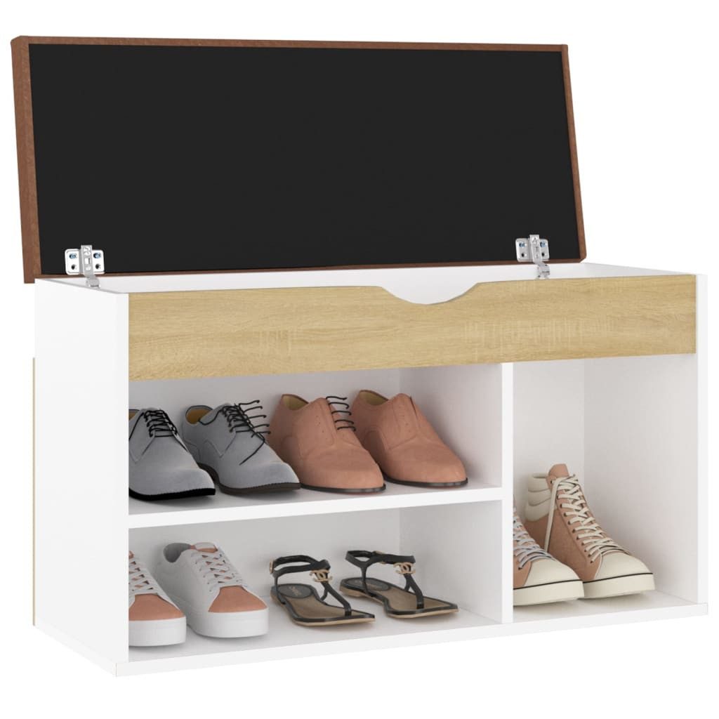 vidaXL Schuhregal Schuhbank mit Kissen Weiß günstig online kaufen