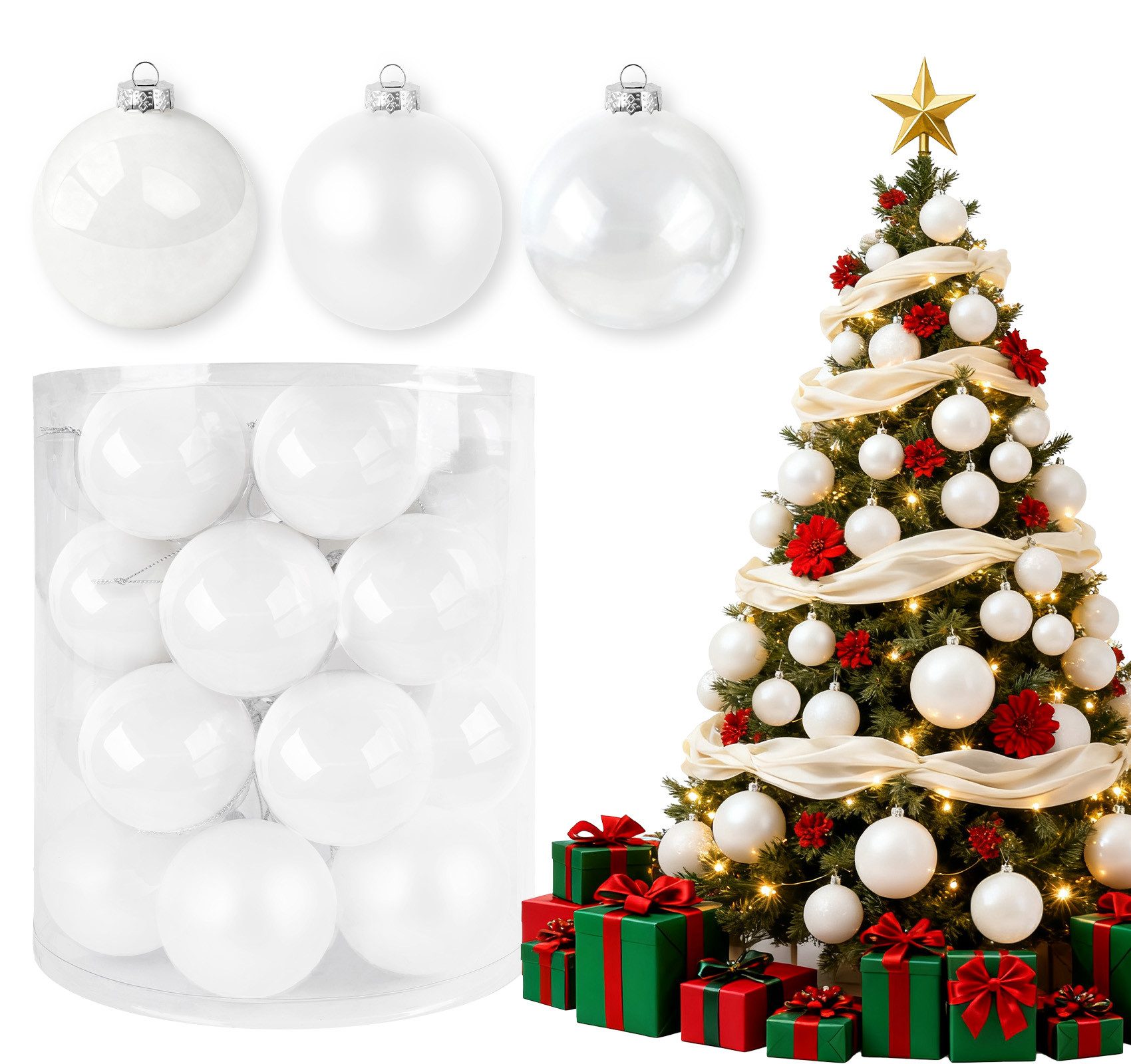 ElitVita Weihnachtsbaumkugel Weihnachtskugeln, 24er Set Christbaumkugeln, Ø günstig online kaufen