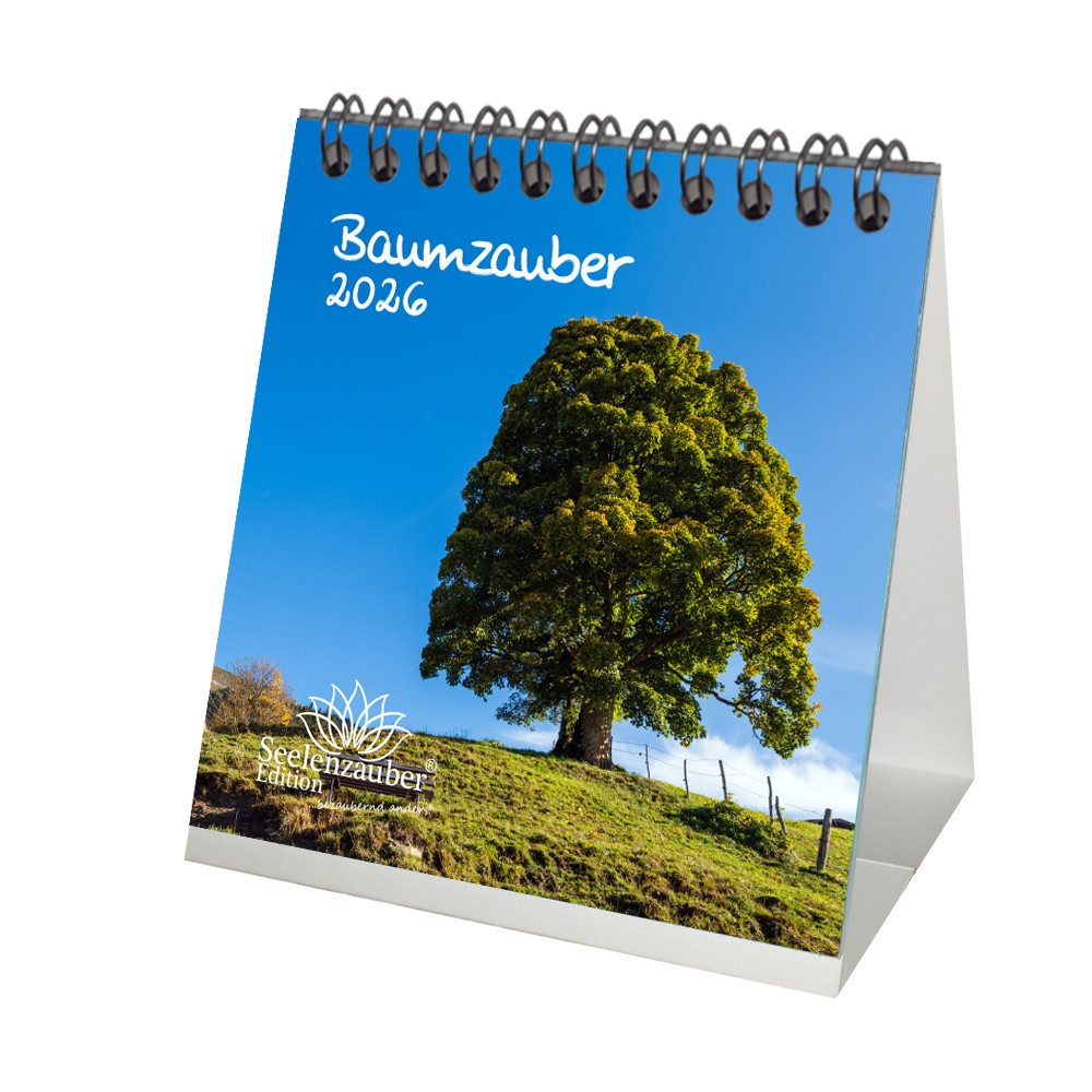 Seelenzauber Tischkalender Baumzauber Tischkalender 10cm x 10cm für 2026 Baum Bäume Wald