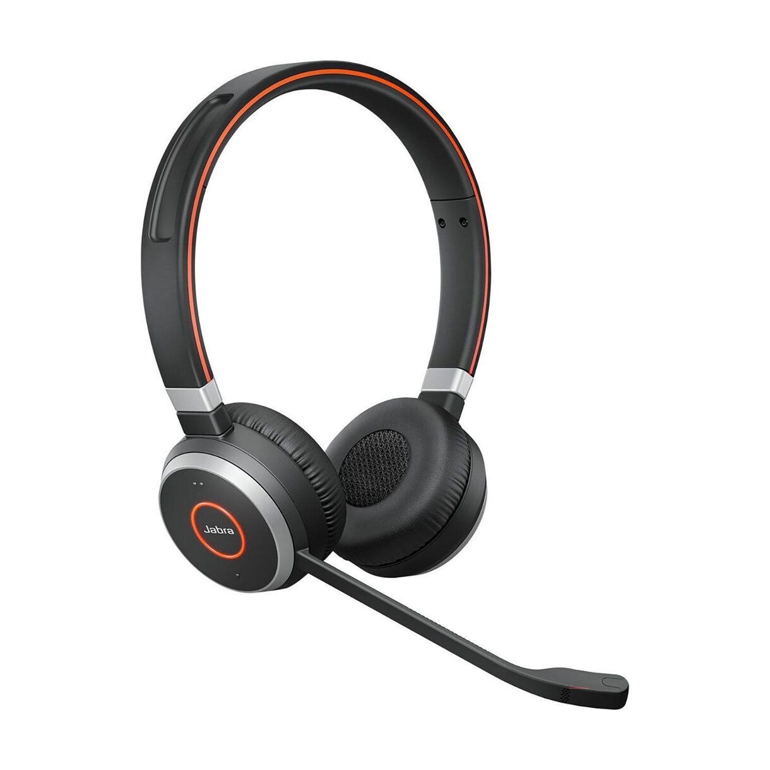 Jabra Evolve 65 Headset (Stummschaltung / Typ: Dynamisch / Bauform: ohraufliegend / Mikrofoneigenschaft: Geräuschunterdrückung, drehbar / Bluetooth-Profil: A2DP (Advanced Audio Distribution Profile), Bluetooth, mit passiver Rauschunterdrückung)