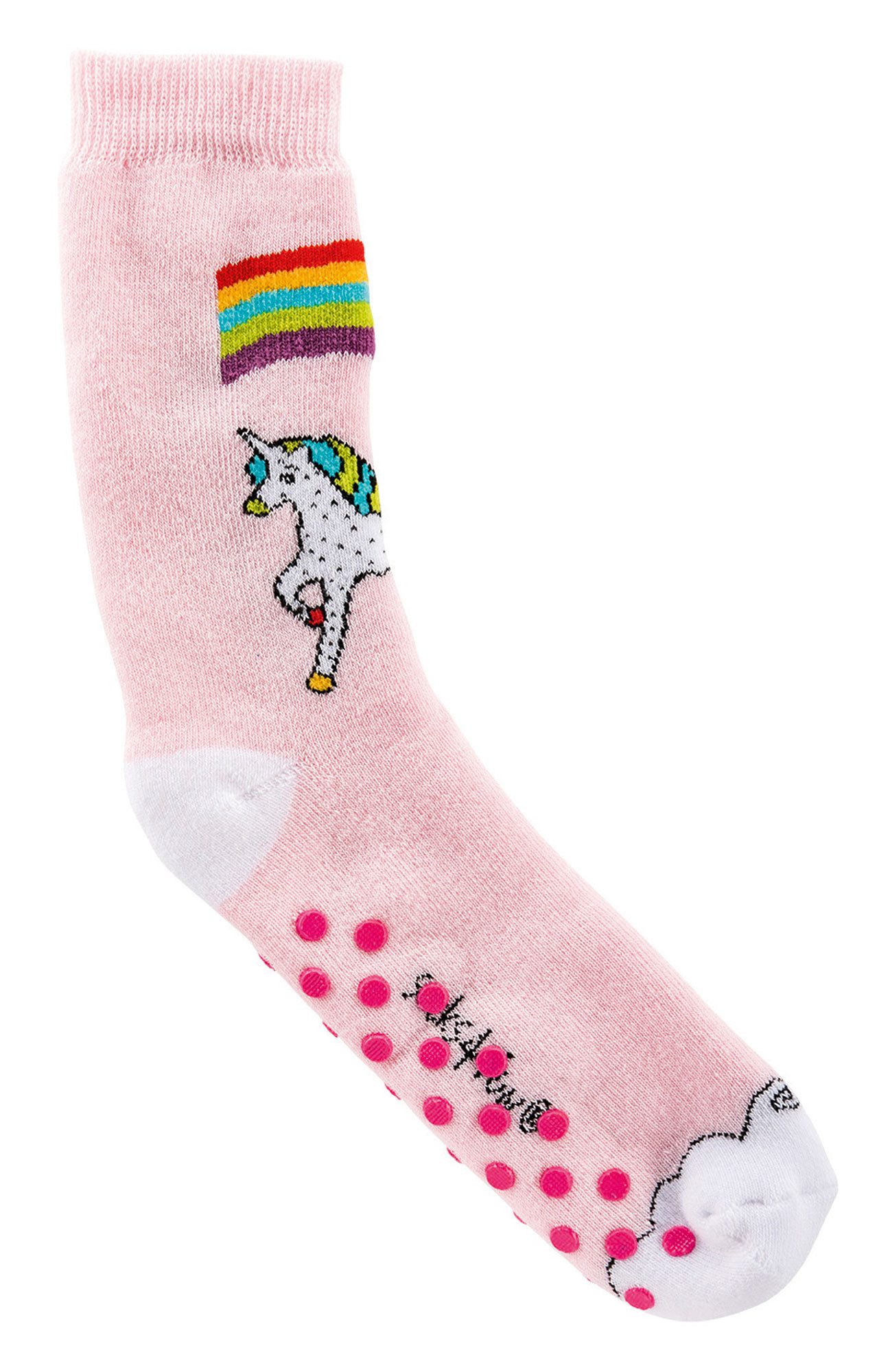 Wowerat ABS-Socken 3 Paar Kinder Stoppersocken Einhorn, Vollfrottee ABS Kindersöckchen