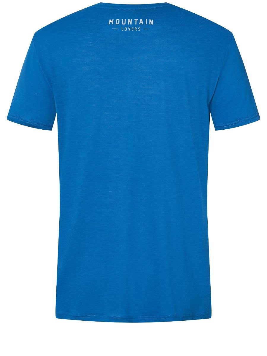 Grey M funktioneller CLIMBING High Print-Shirt LINE Merino T-Shirt SUPER.NATURAL TEE Tide/Feather Merino-Materialmix