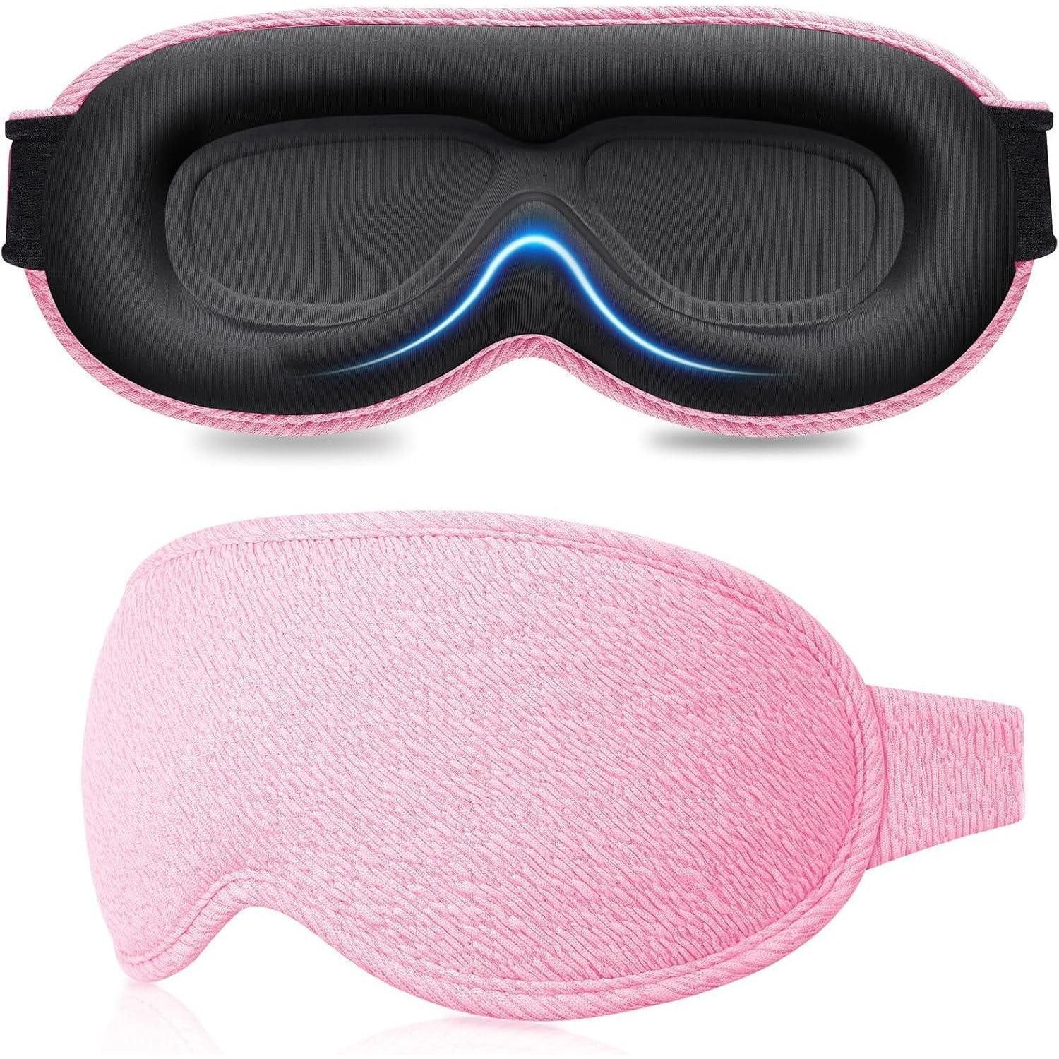 LuxusKollektion Schlafmaske Schlafmaske 3D Seitenschläfer Gummiband Ohrstöpsel Rosa