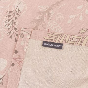 SCHÖNER LEBEN. Tischdecke Tischdecke Soft Calming Leaves rosa div. Größen von SCHÖNER LEBEN., handmade