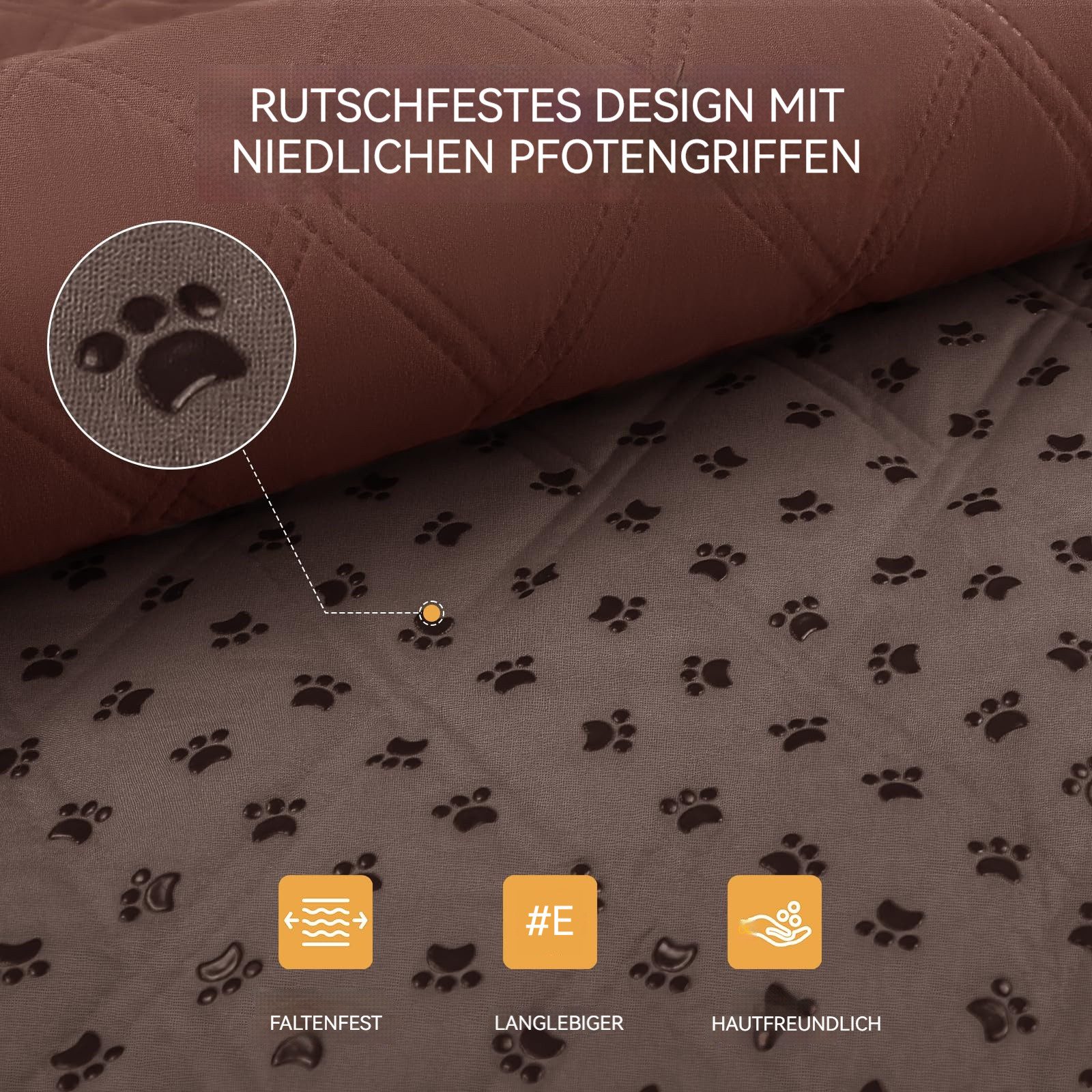 Ledander Hundematte wasserdichte Hundedecke mit Rutschfesten Punkten, rutschfeste, Hundedecke als Schutz für Sofa Bett Auto, Robuste Hundematte – Bild 3 von 5