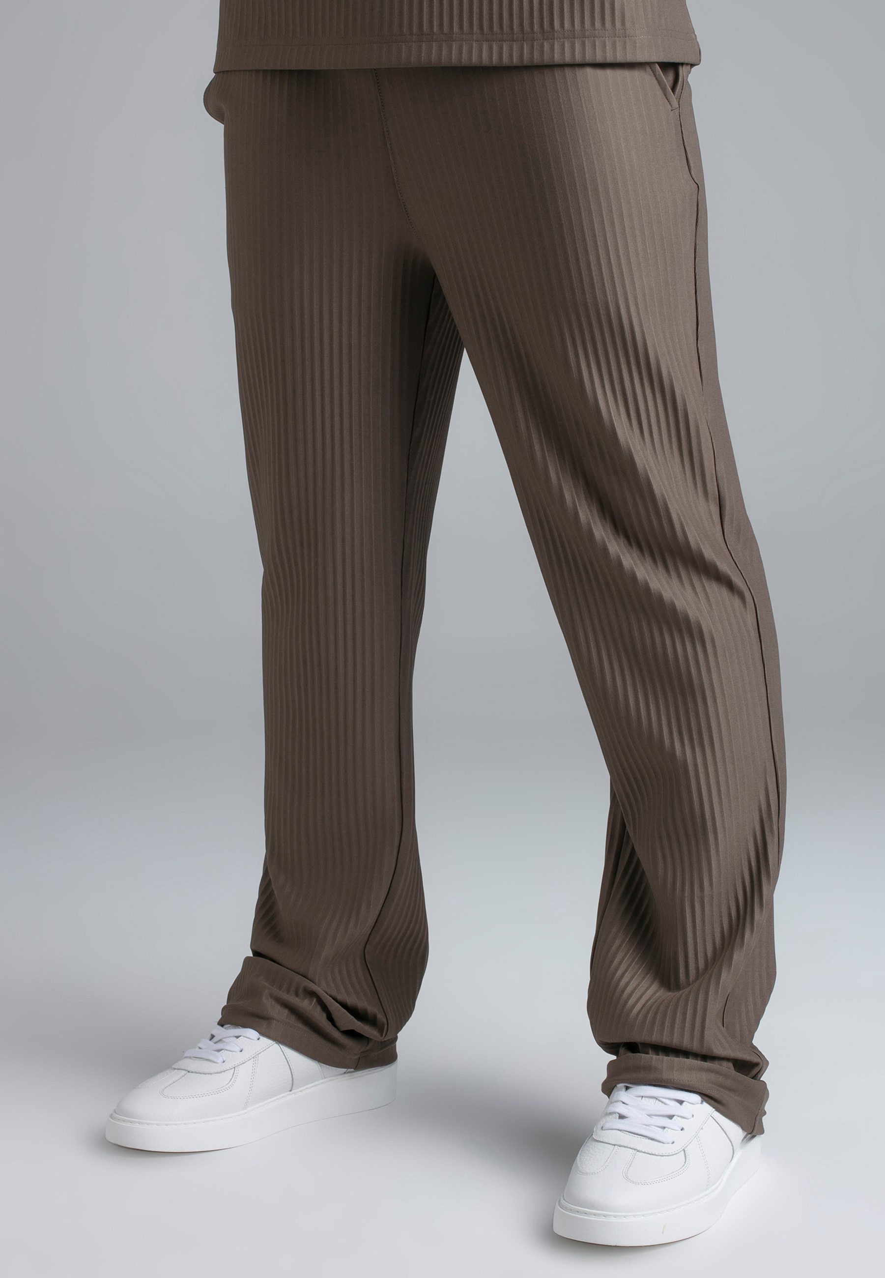 Siksilk Jogger Pants SikSilk Herren Braun Plisse Track Pants