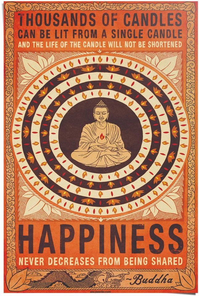 Reinders! Poster Buddha Happiness, (1 St)