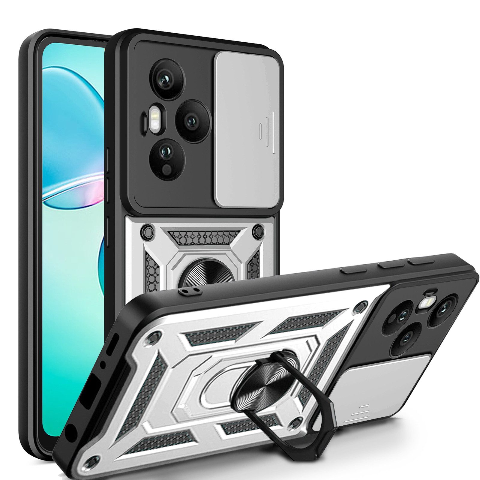 betterfon Handyhülle Panzer Hülle für Honor 400 Pro Outdoor Case mit Kameraschutz, Outdoorhülle mit Ringhalter Smartstand Kameraschutz und Silikonkern
