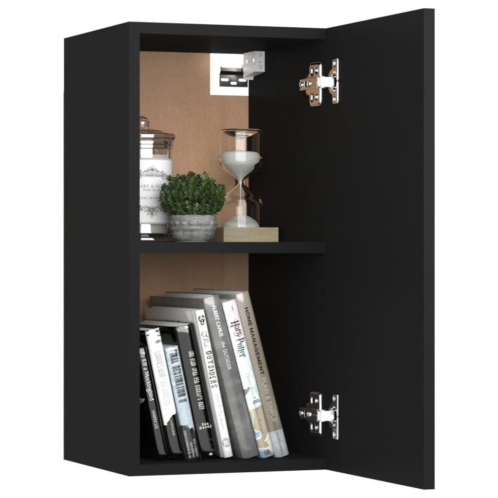 vidaXL Kleiderschrank TV-Schrank-Set Schwarz Spanplatte 3-tlg