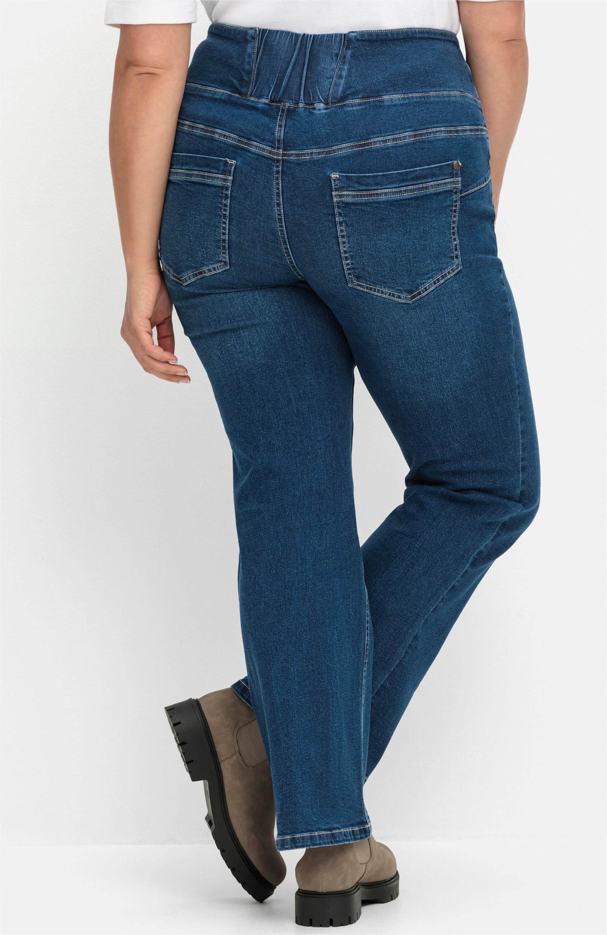 Sheego Bequeme Jeans Stretch-Jeans mit hohem Bund, im Curvy-Schnitt ANNE