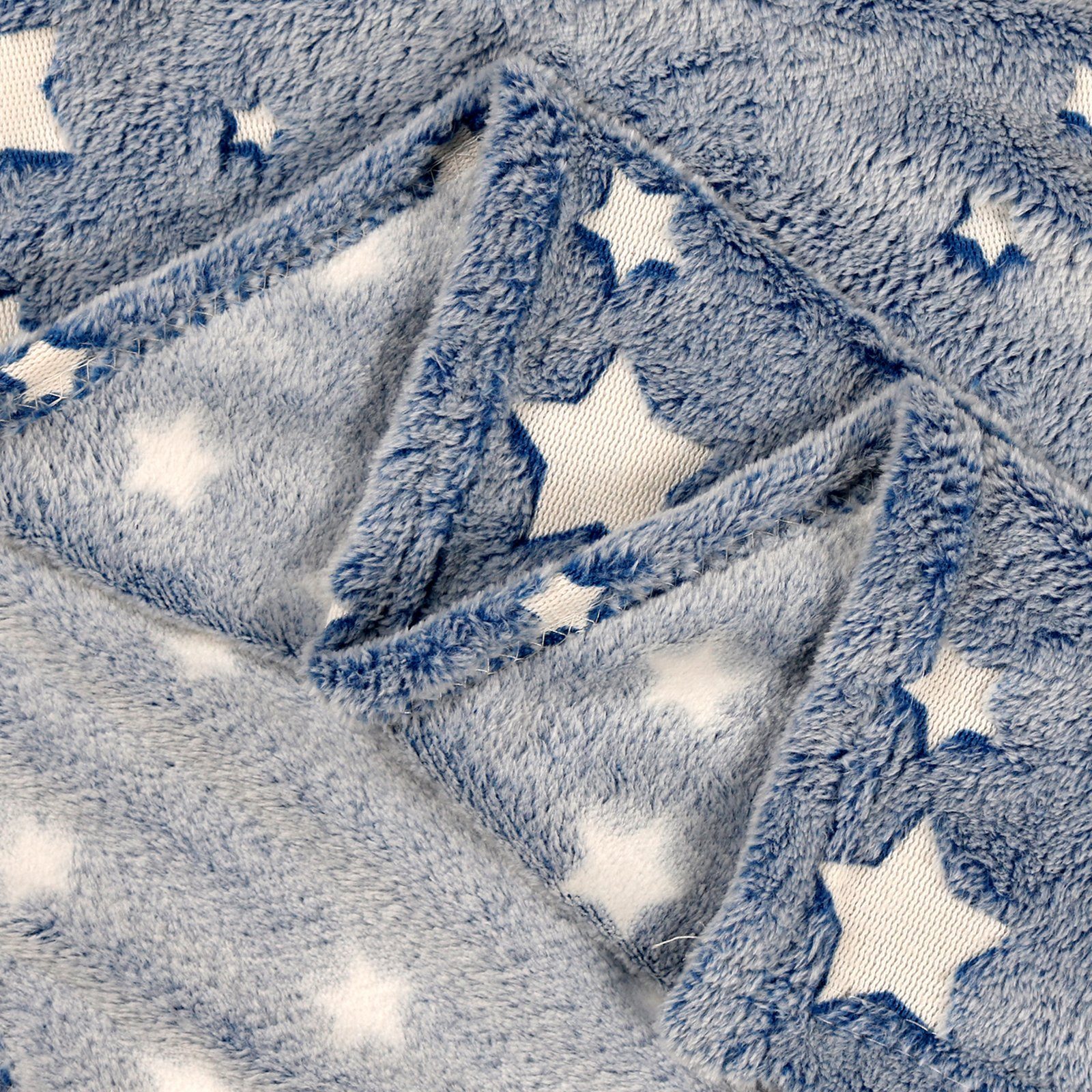 Kinder Bettwäsche, Muster, Flanell Geschenk Tagesdecke Fleece, für Sofa Rosnek, Leuchtendes Blau Babydecke