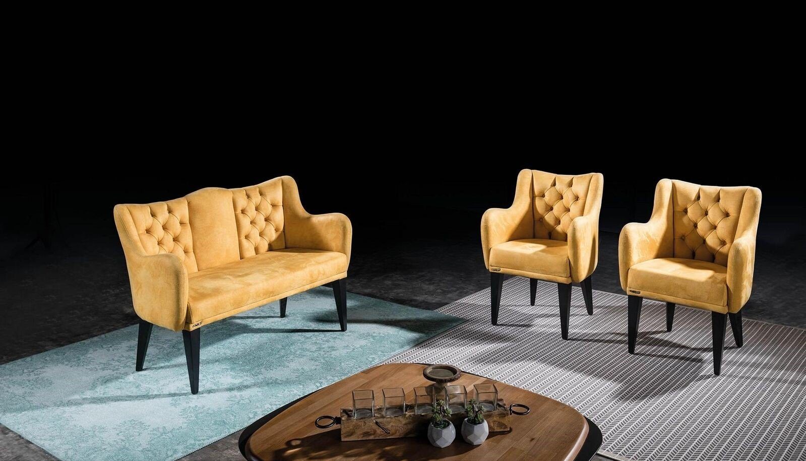 JVmoebel Sofa Oranger Wohnzimmer Zweisitzer Luxus Sofas Polster Stil Modern, 1 Teile, Made in Europa