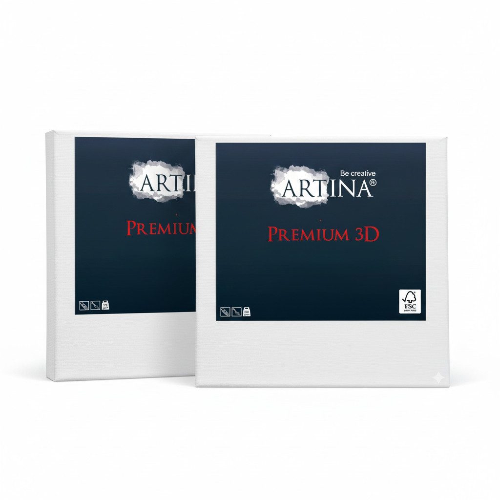 Artina Keilrahmen Keilrahmen Leinwand Premium 3D, 18x24cm, 2er Set, 380 g/m², verzugsfrei,3-fach weiß vorgrundiert,Premium Qualität, 100% Baumwolle
