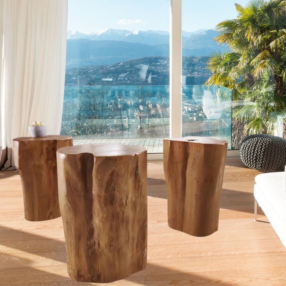 LebensWohnArt Sitzhocker Teak Beistelltisch Hocker HEAVY günstig online kaufen